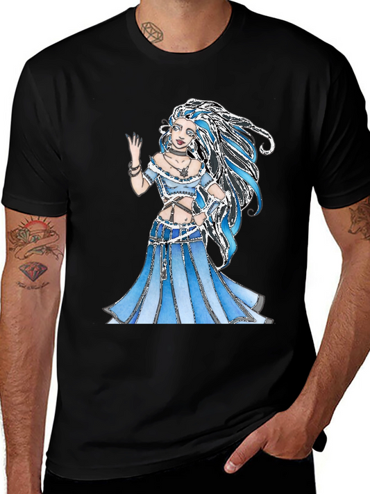 Blue Fantasy Woman Graphic T-Shirt