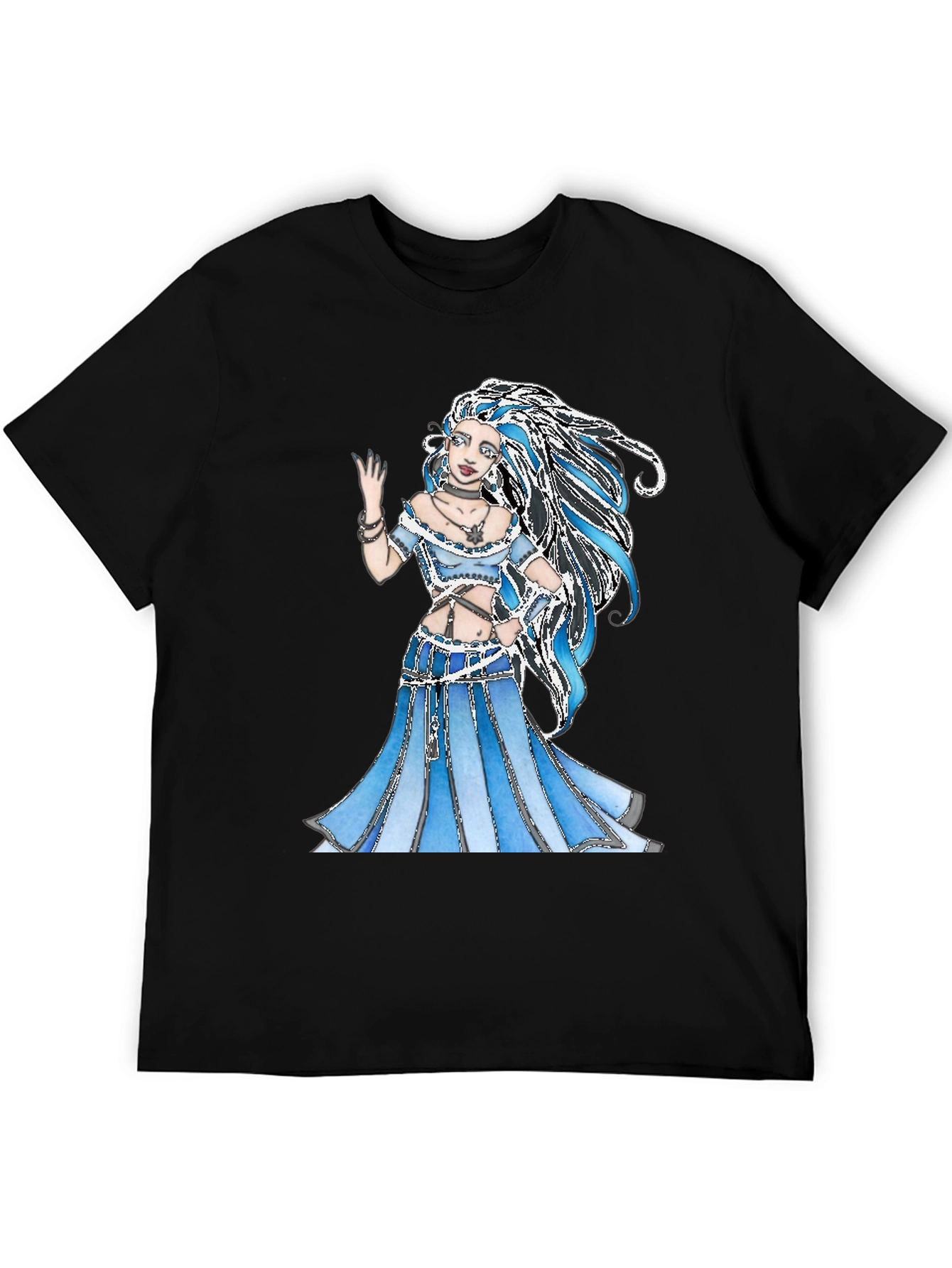 Blue Fantasy Woman Graphic T-Shirt