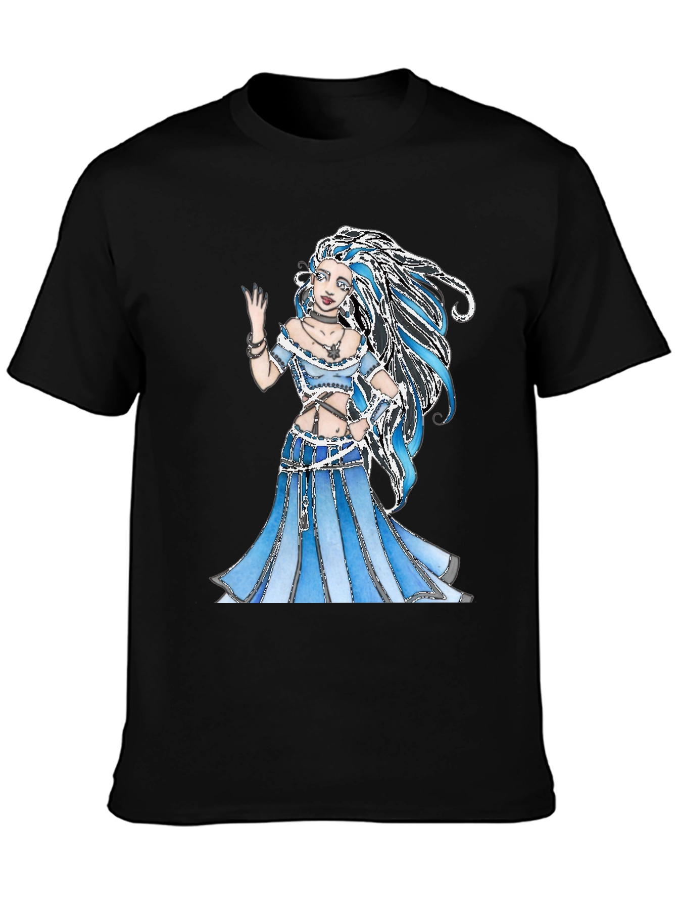 Blue Fantasy Woman Graphic T-Shirt