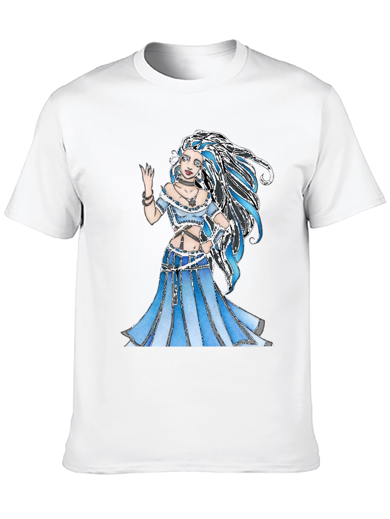 Blue Fantasy Woman Graphic T-Shirt