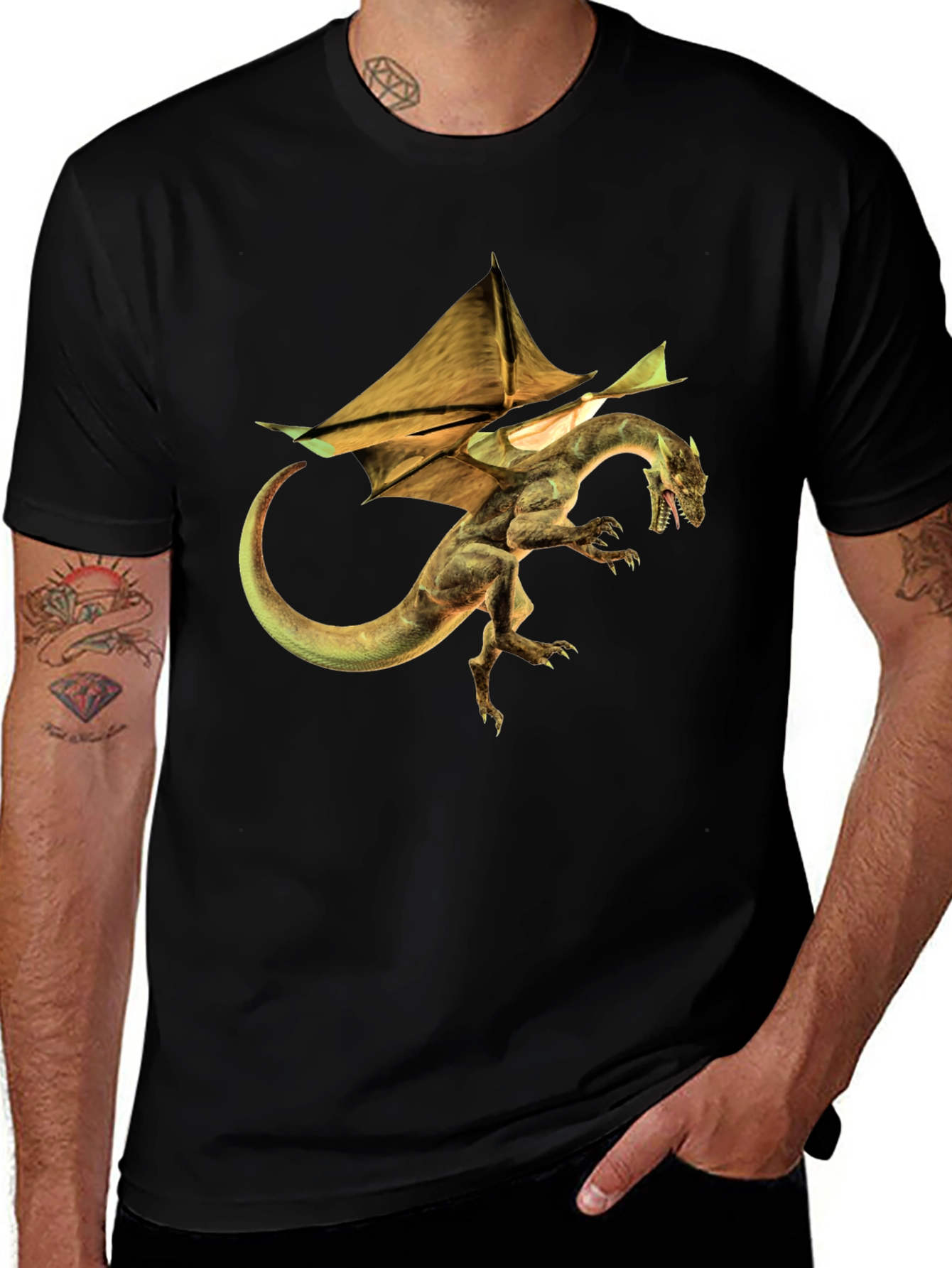 Dragon Graphic Tee - Mens Black T-Shirt