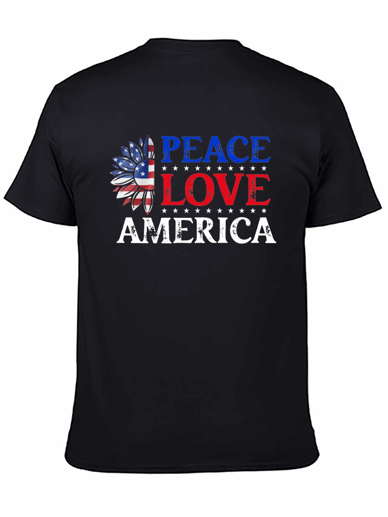Patriotic Peace Love America Graphic Tee
