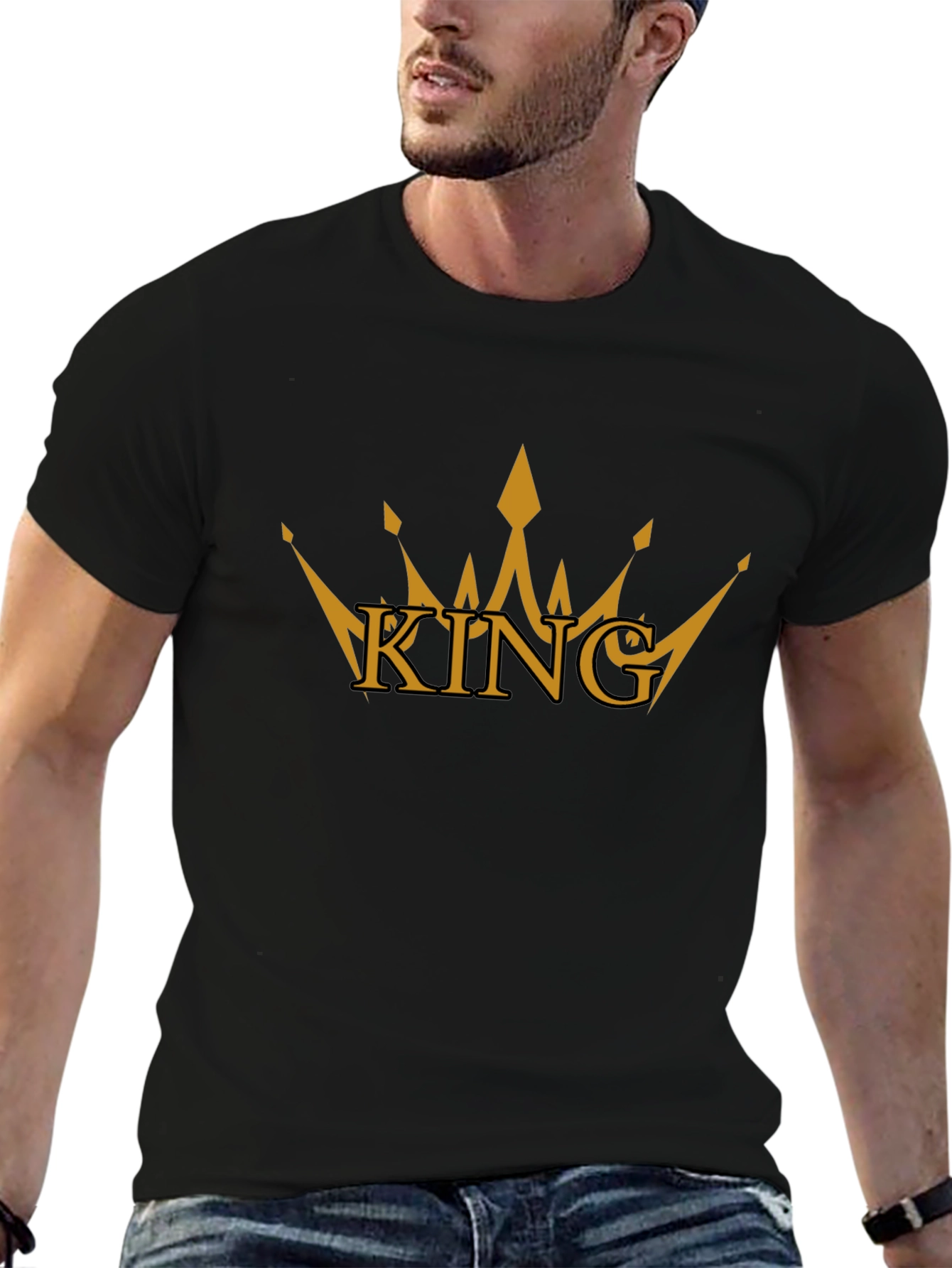 King Crown Graphic Tee - Black Cotton T-Shirt