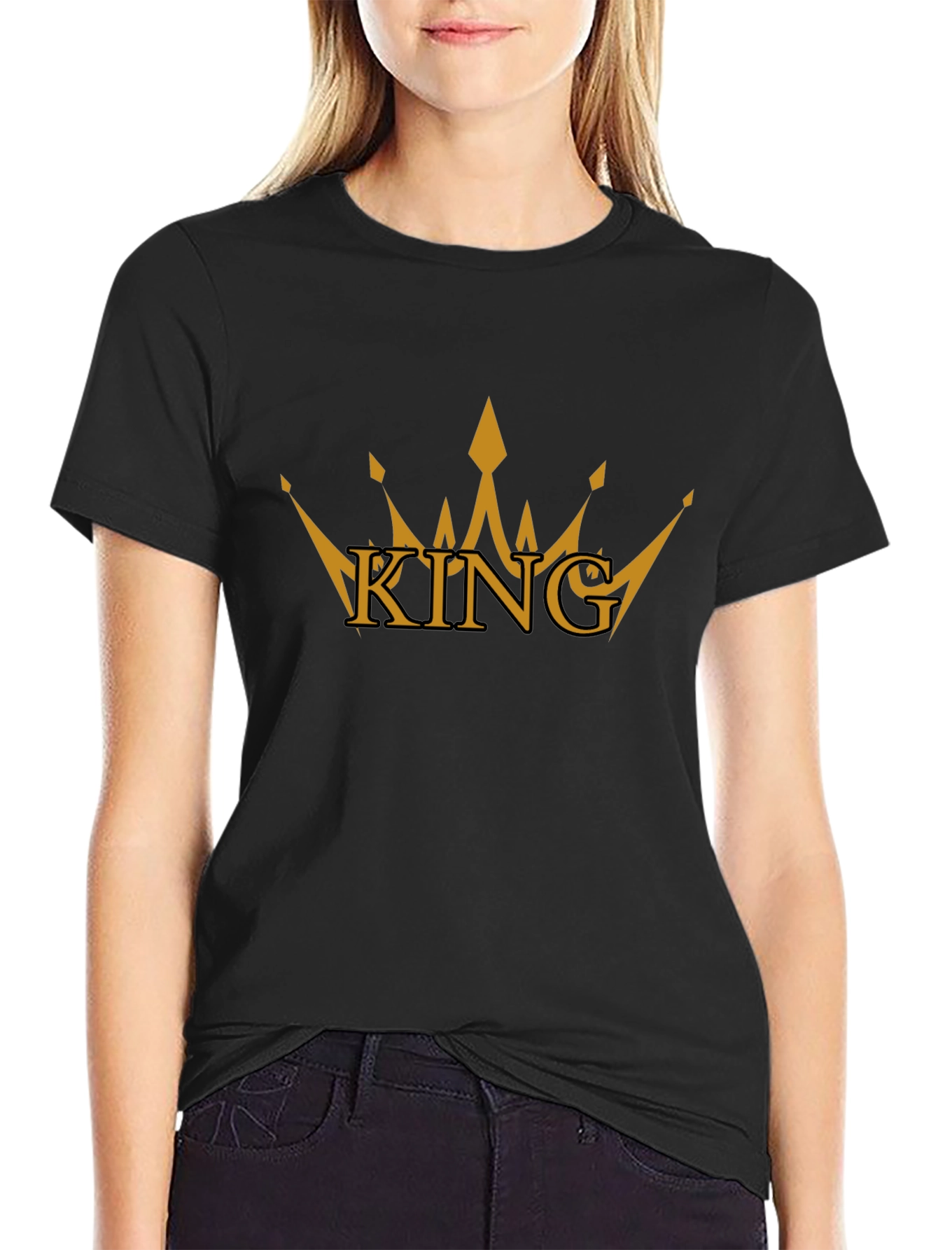 King Crown Graphic Tee - Black Cotton T-Shirt