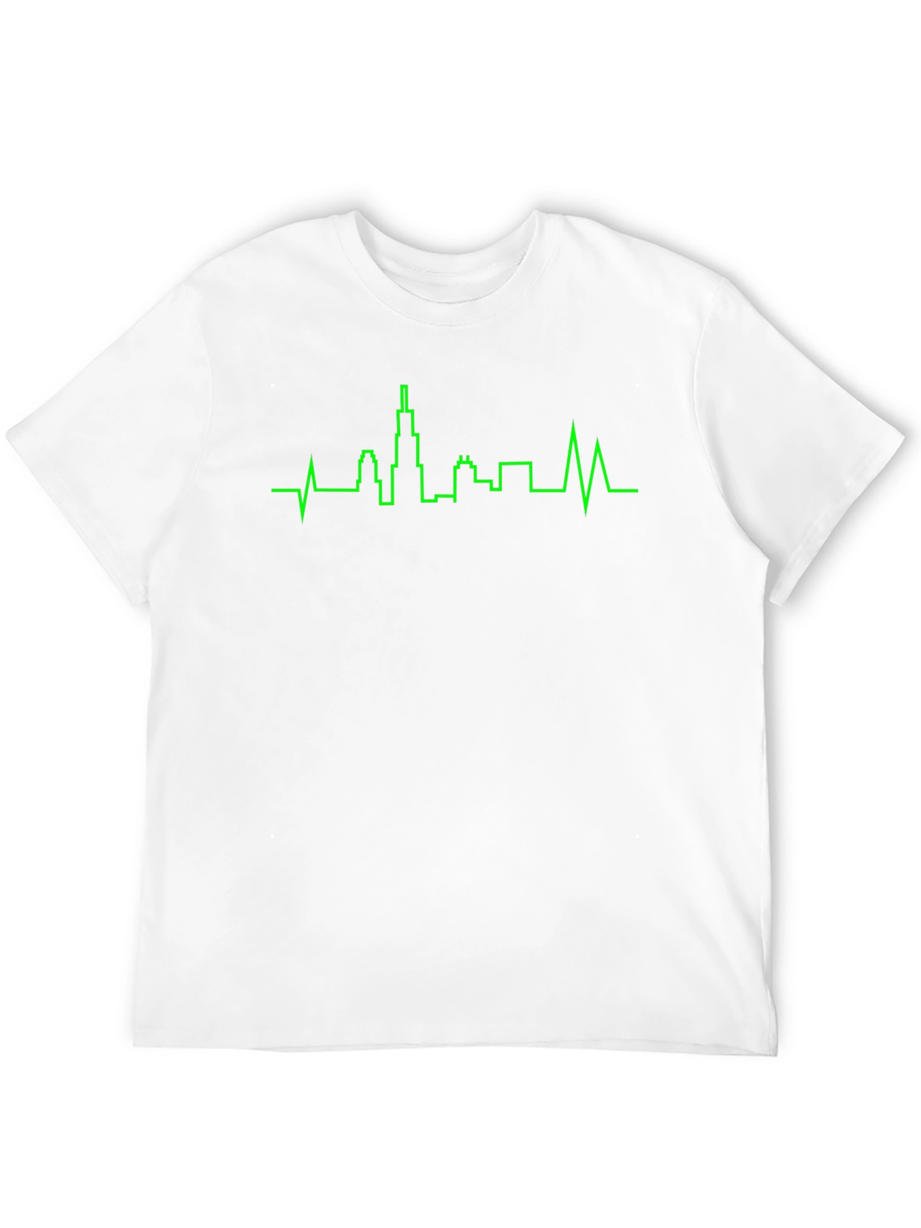 Chicago Skyline Heartbeat Graphic Tee - Black
