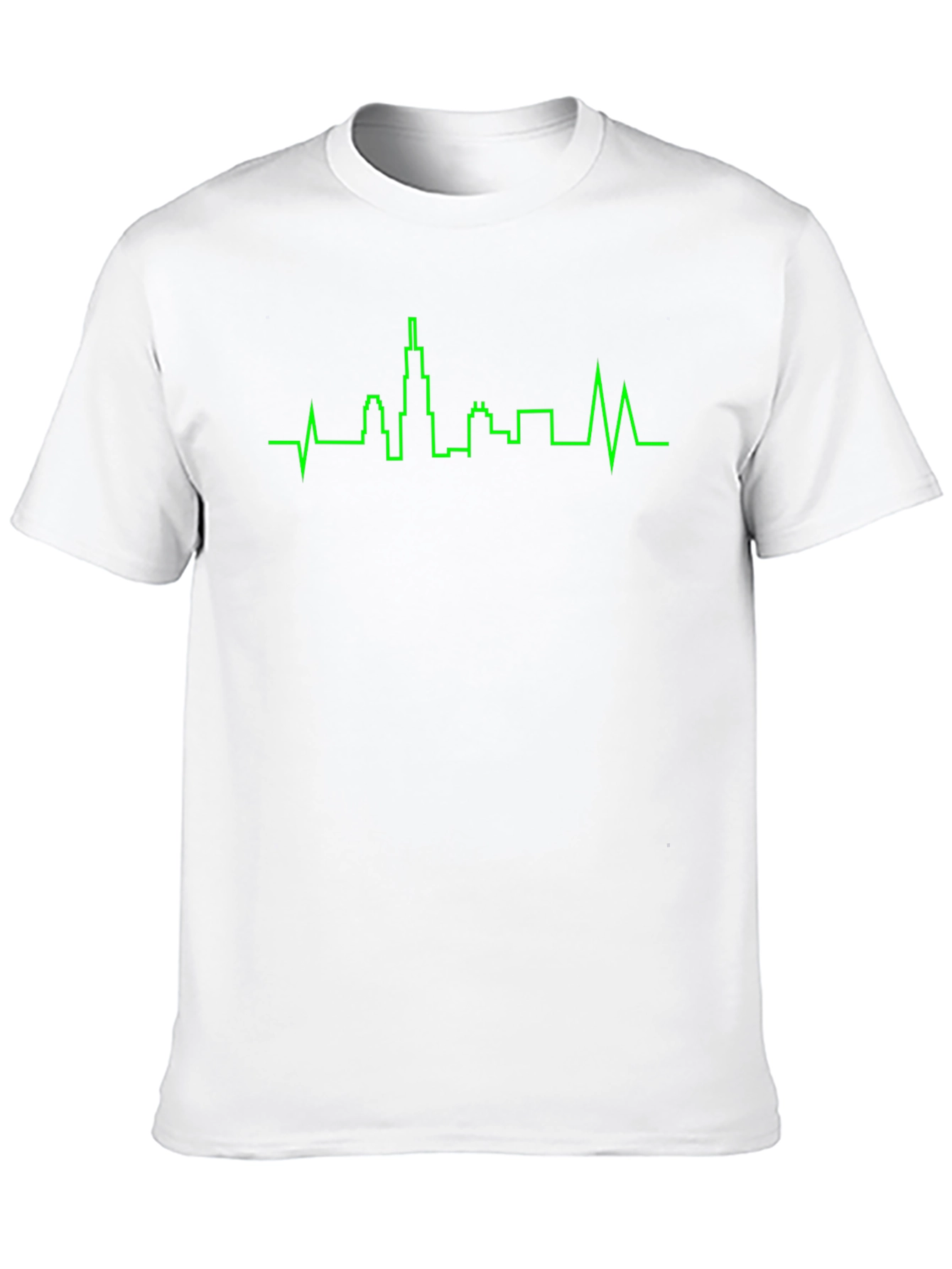 Chicago Skyline Heartbeat Graphic Tee - Black
