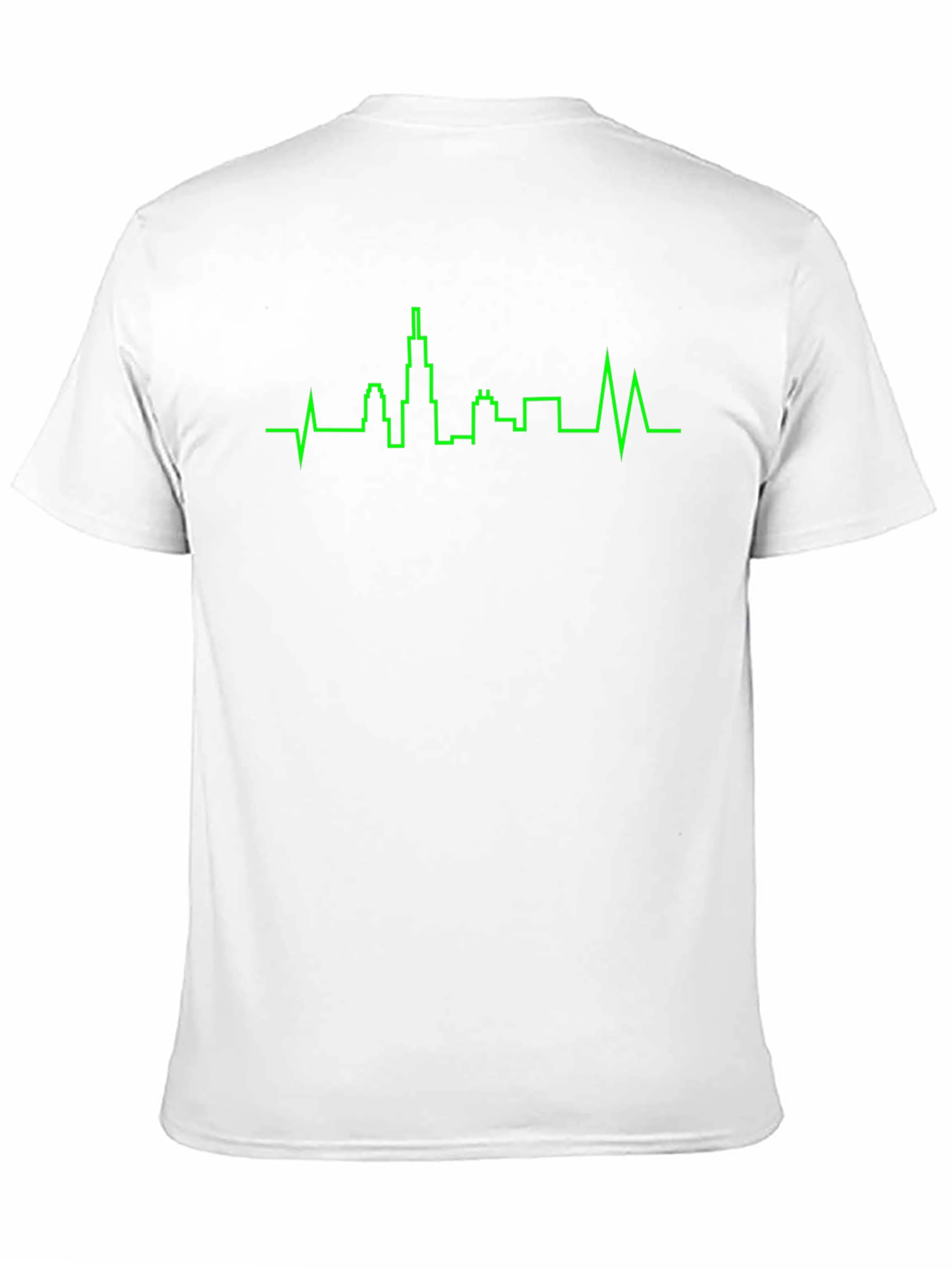 Chicago Skyline Heartbeat Graphic Tee - Black