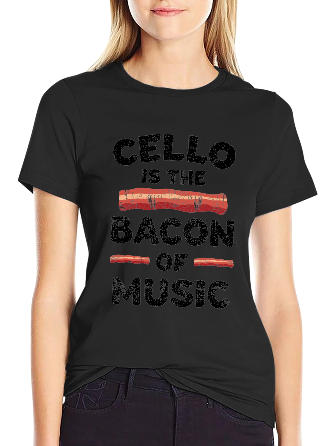 Cello Bacon of Music T-Shirt - Music Lovers Tee