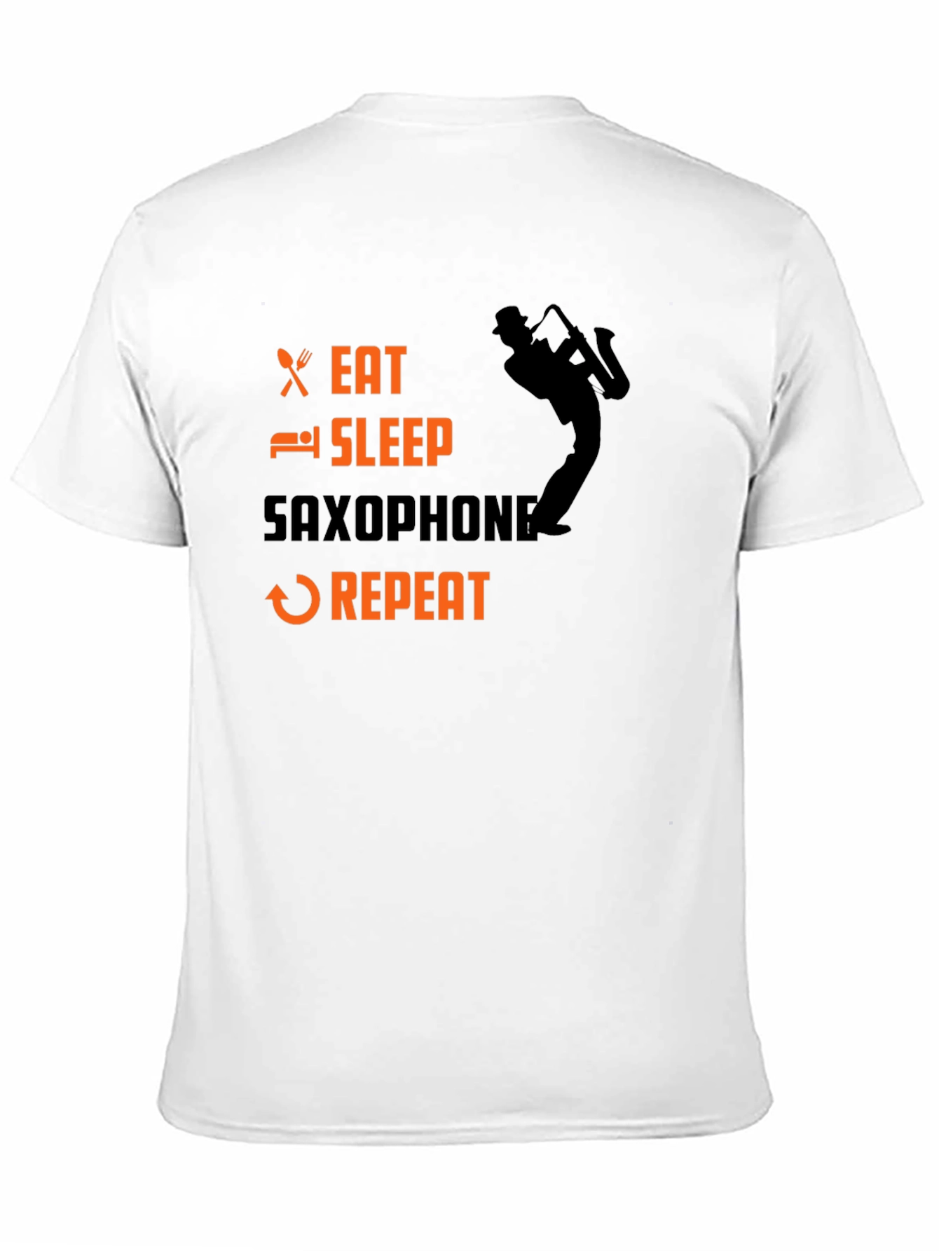 Eat Sleep Saxophone Repeat Black T-Shirt