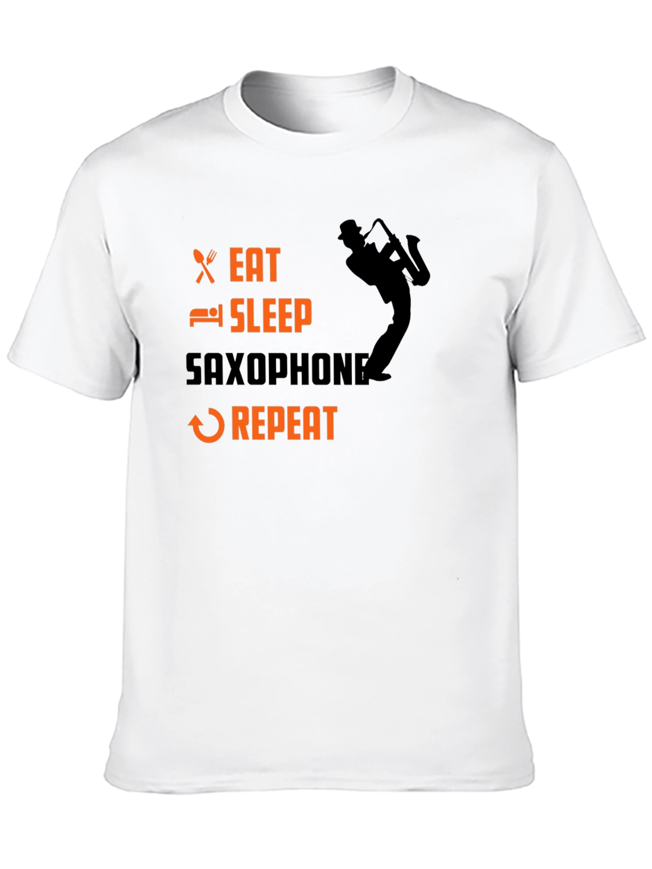 Eat Sleep Saxophone Repeat Black T-Shirt
