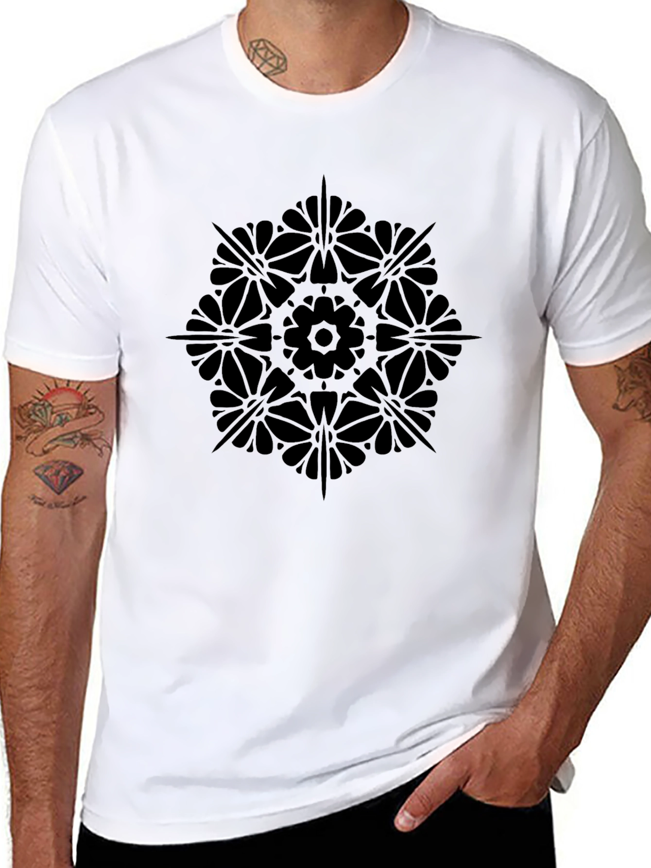 Black Mandala Graphic T-Shirt - Stylish & Comfortable