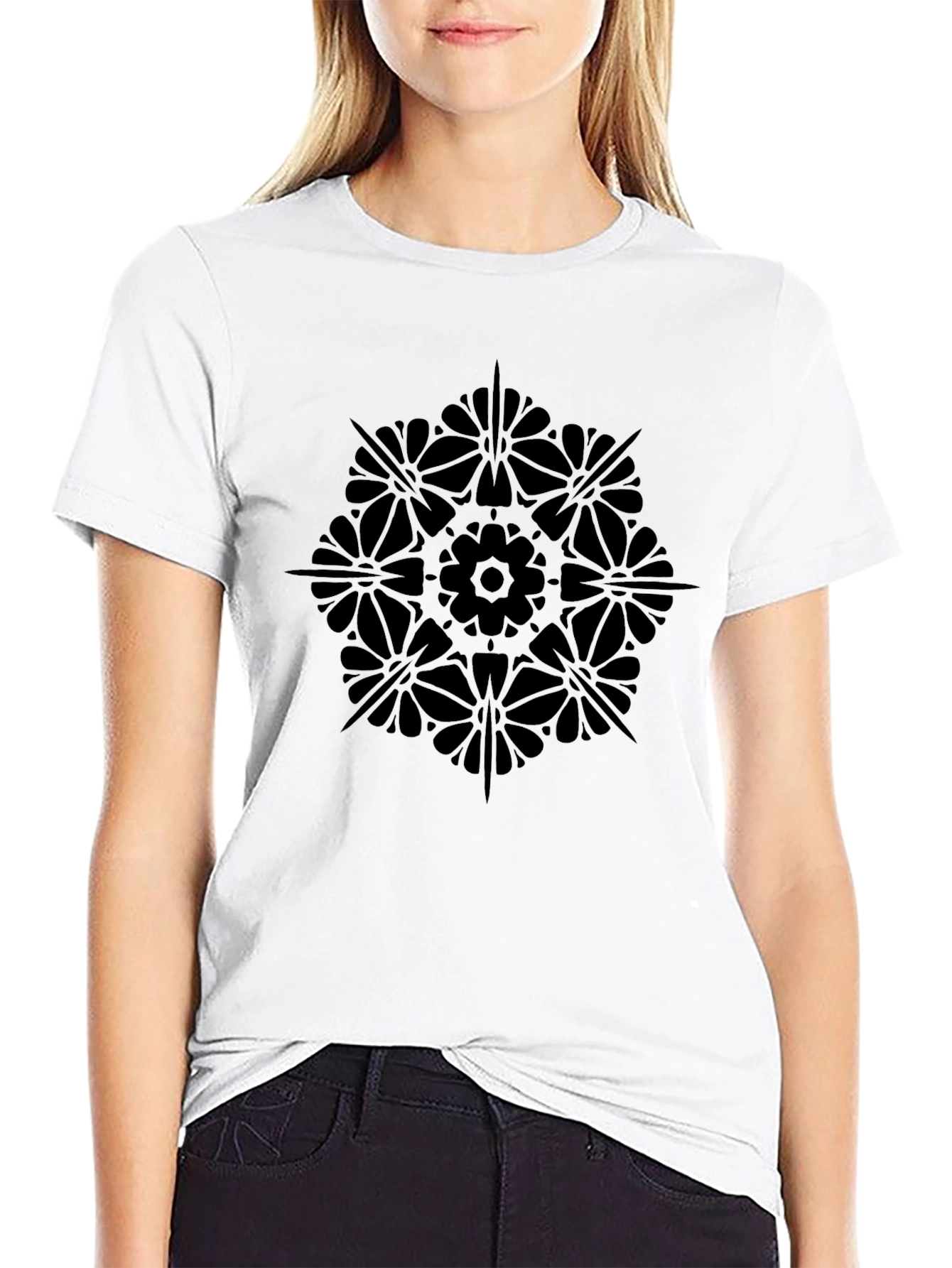 Black Mandala Graphic T-Shirt - Stylish & Comfortable