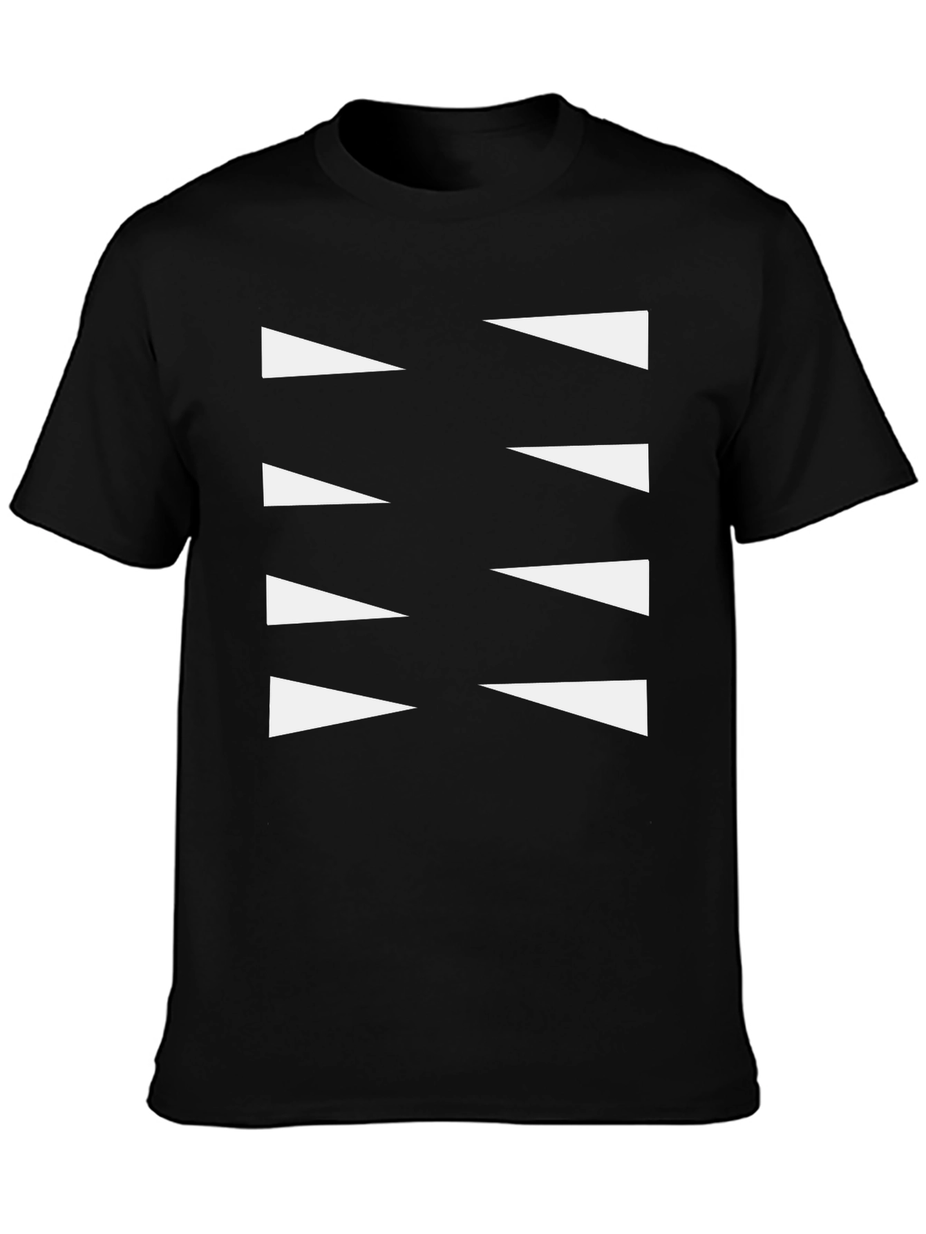 Modern Graphic Tee - Black Shirt with White Triangles