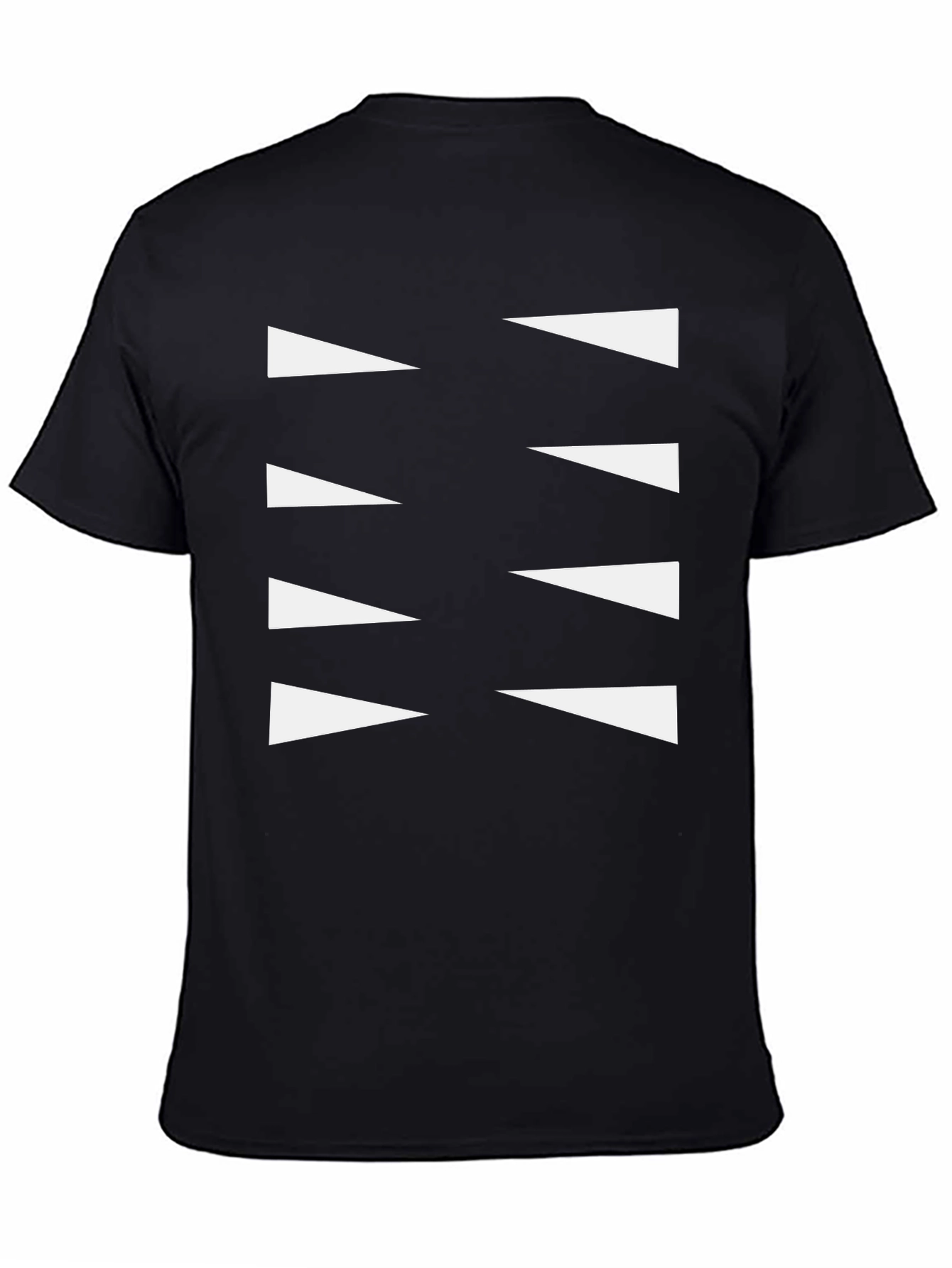 Modern Graphic Tee - Black Shirt with White Triangles
