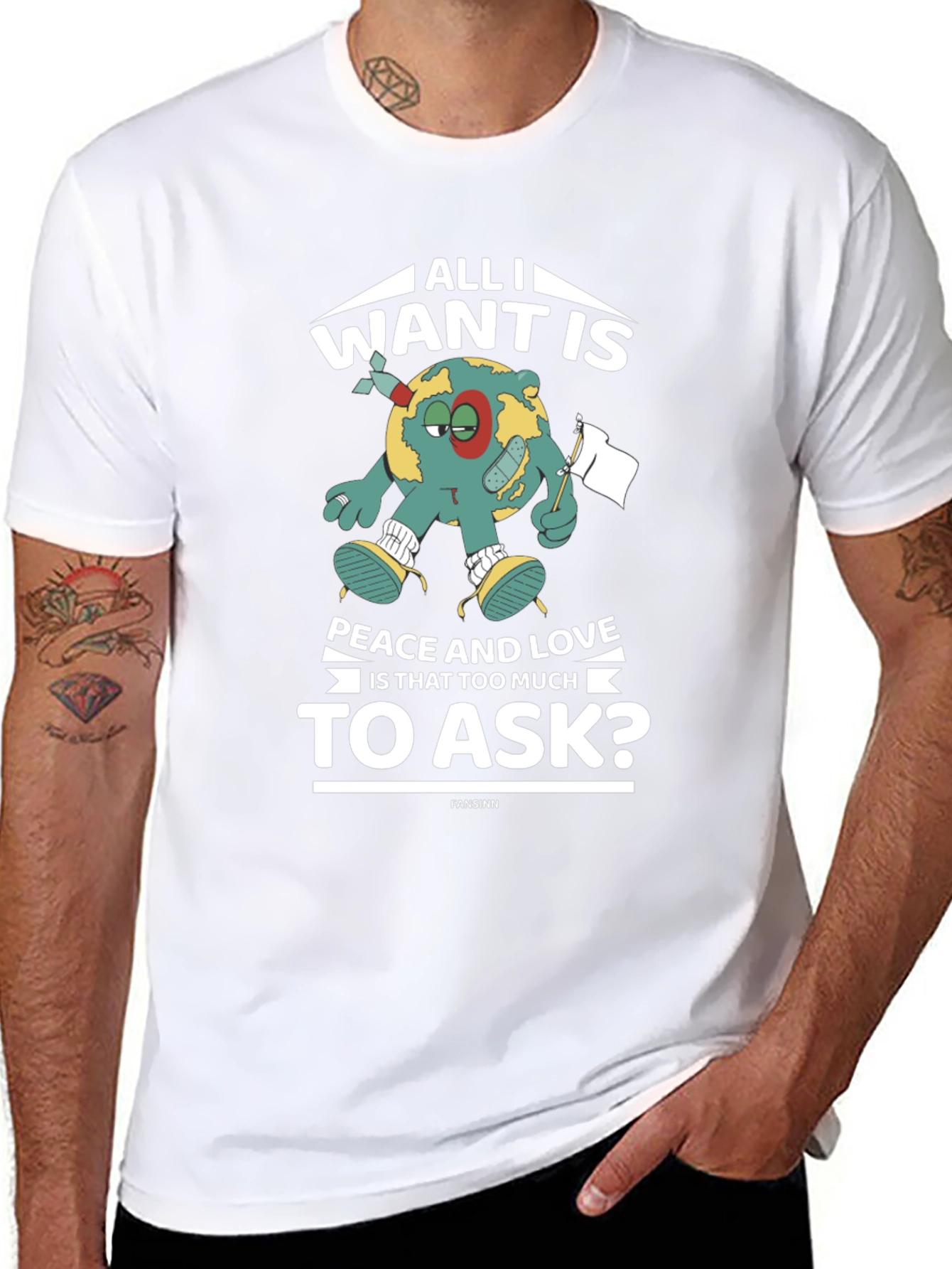Peace and Love Graphic T-Shirt