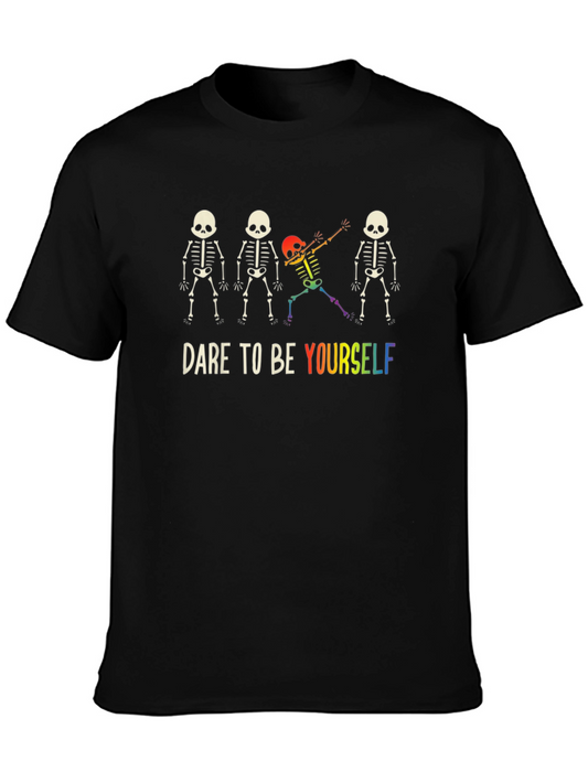 Dare to Be Yourself Skeleton Graphic Tee