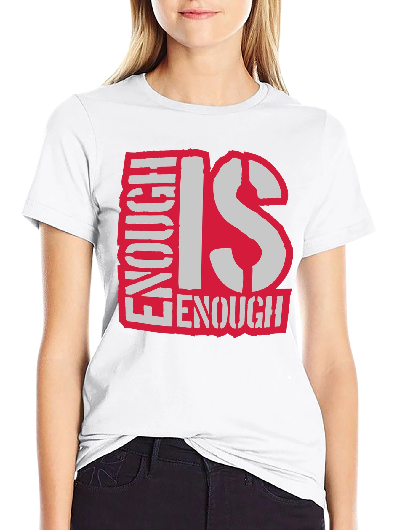 Enough Is Enough Graphic T-Shirt - Black Cotton