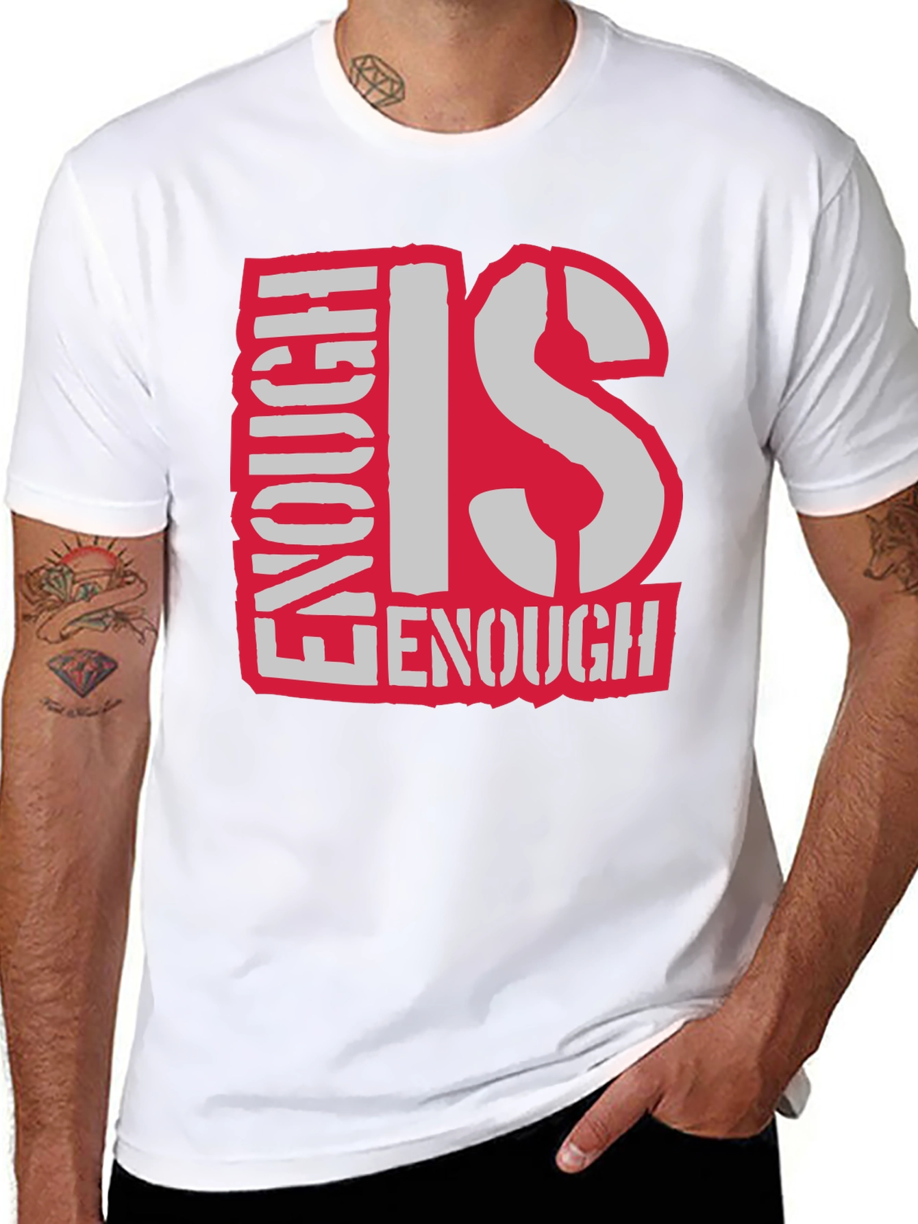 Enough Is Enough Graphic T-Shirt - Black Cotton
