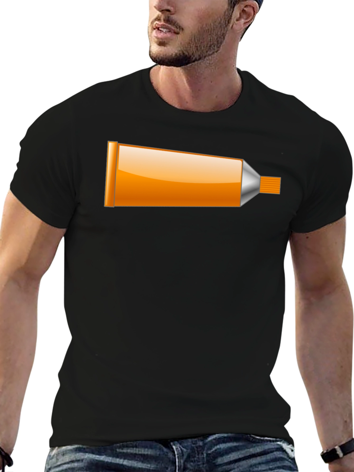 Tube Graphic Tee - Novelty Black T-Shirt