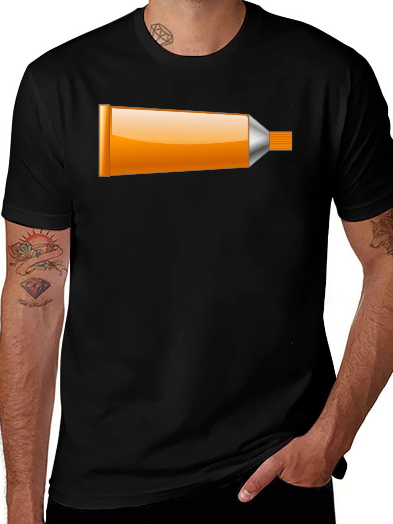 Tube Graphic Tee - Novelty Black T-Shirt