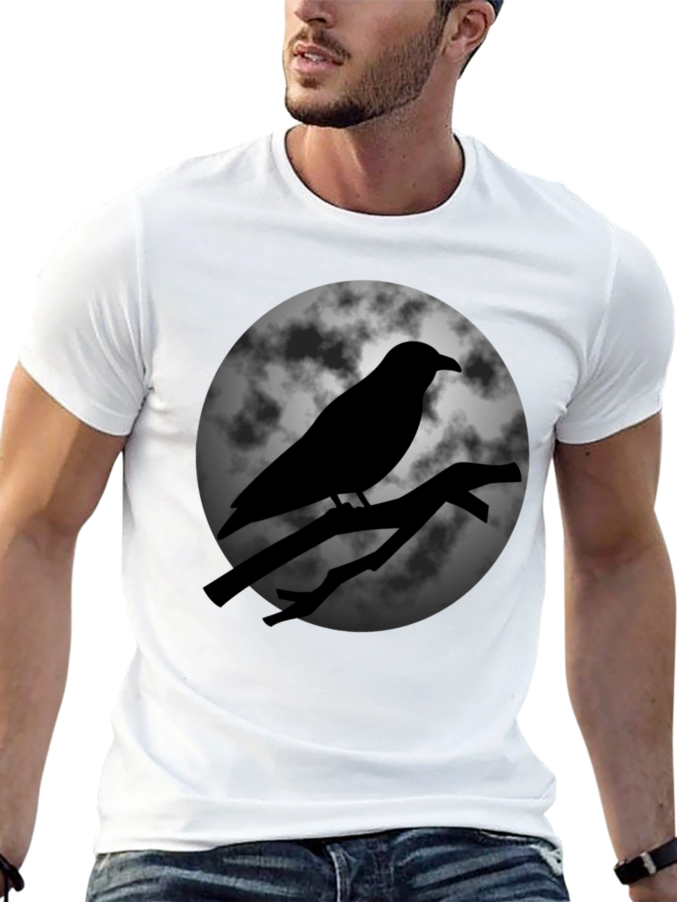 Raven Moon T-Shirt - Gothic Style Crow Tee