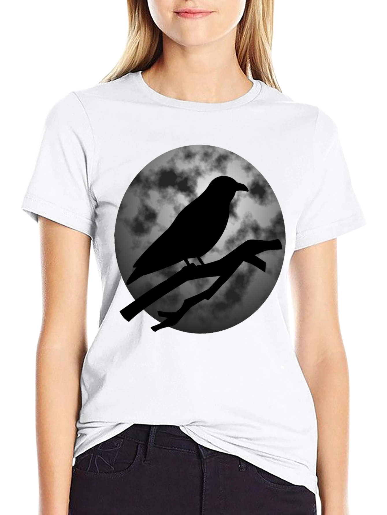 Raven Moon T-Shirt - Gothic Style Crow Tee