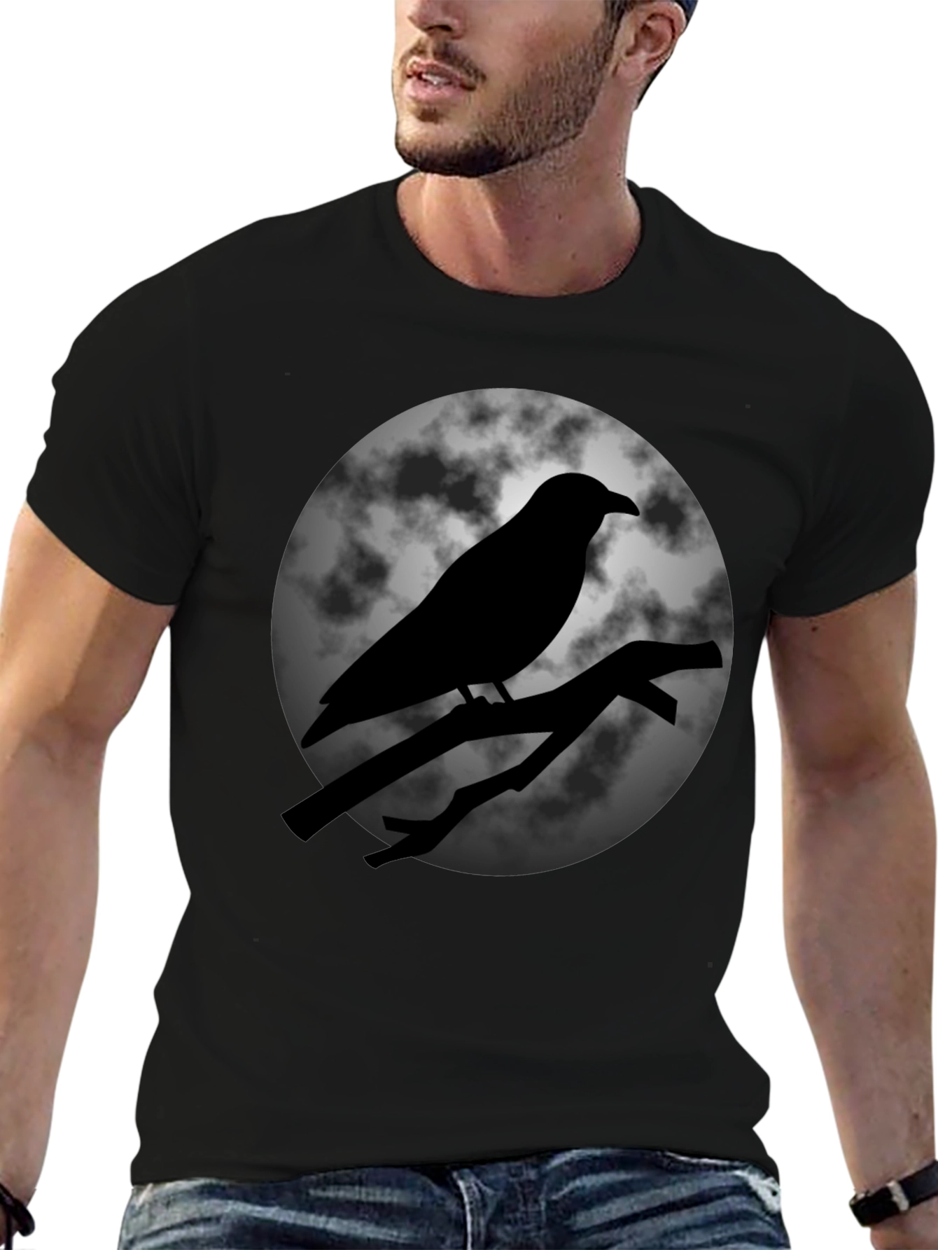 Raven Moon T-Shirt - Gothic Style Crow Tee