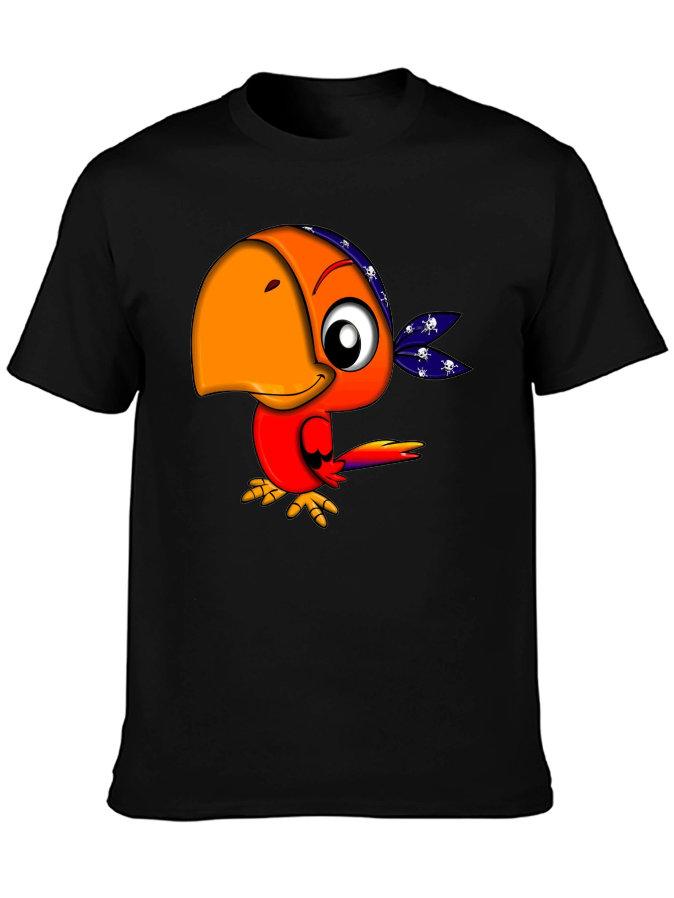 Cartoon Pirate Parrot Graphic Tee