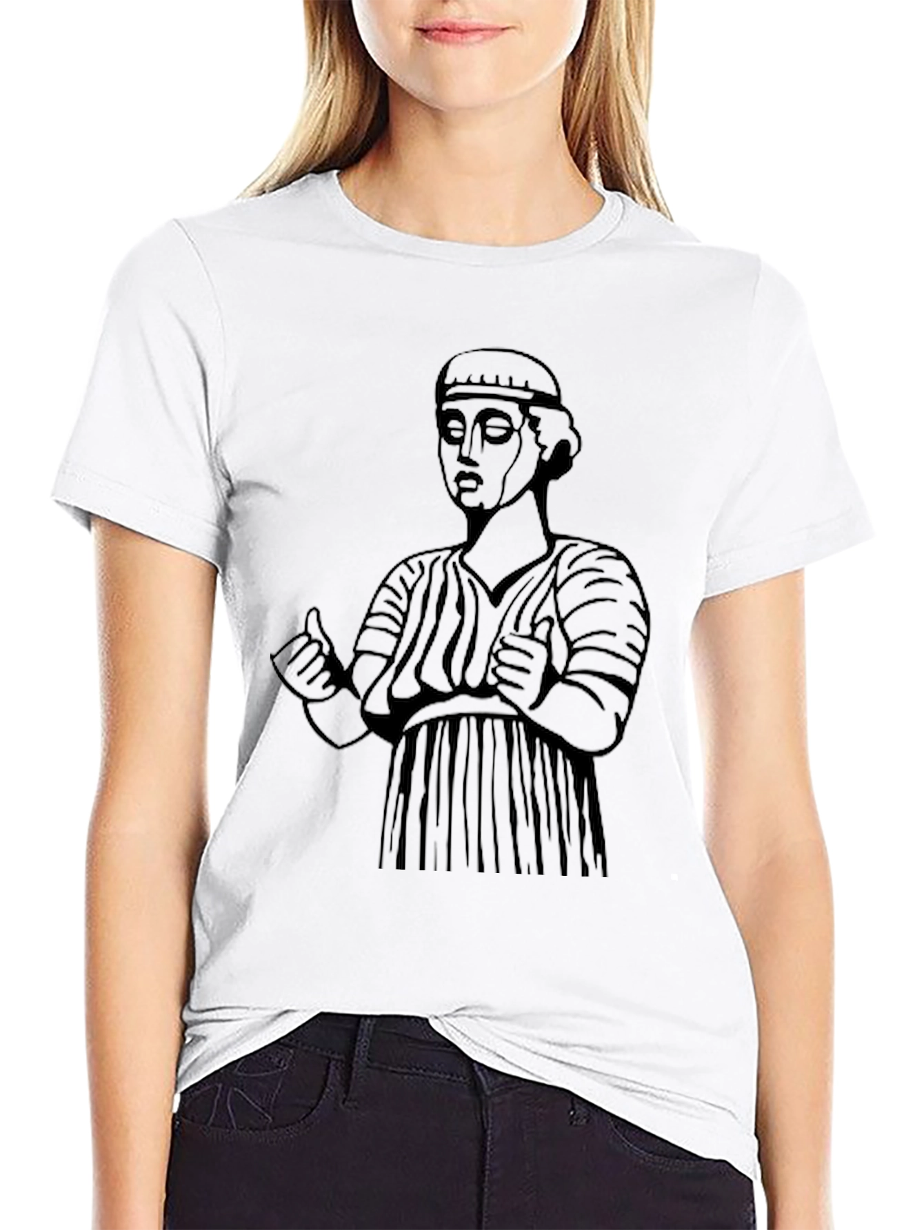 Ancient Statue Graphic Tee - Mens Black T-Shirt