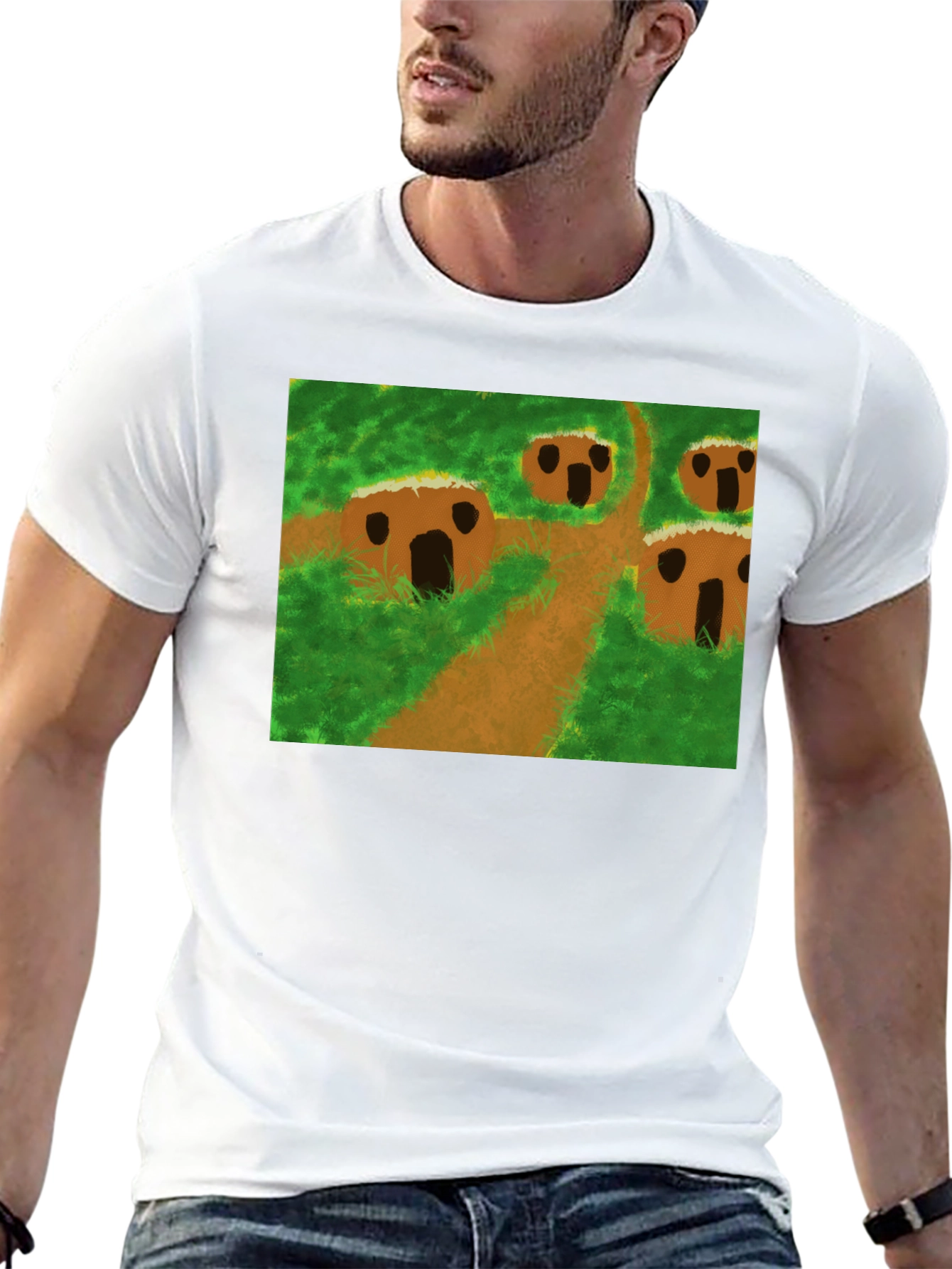 Nature Scene Graphic Tee - Black