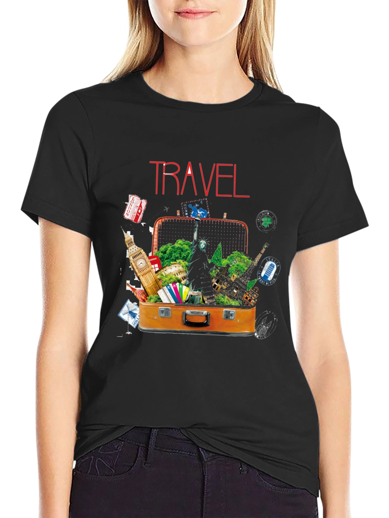 Travel Suitcase Destinations Graphic T-Shirt