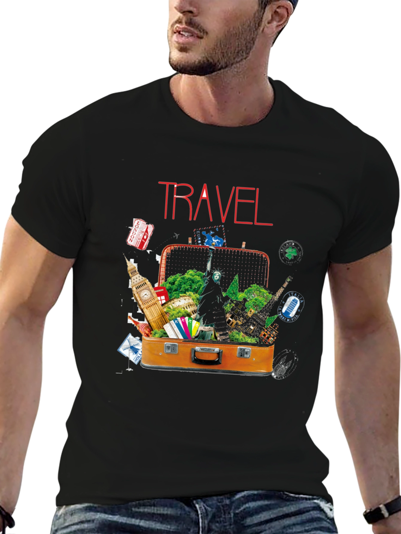 Travel Suitcase Destinations Graphic T-Shirt