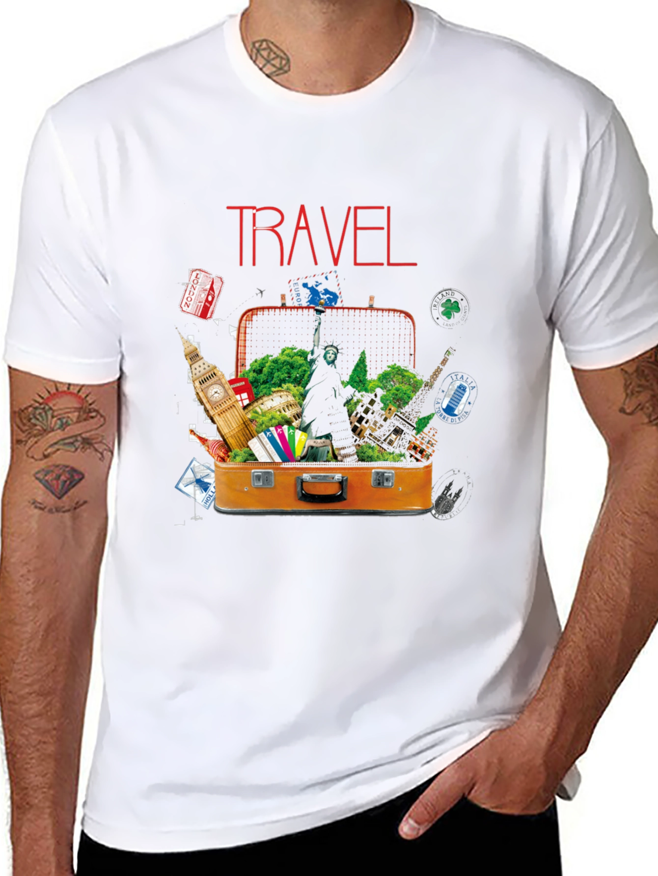 Travel Suitcase Destinations Graphic T-Shirt