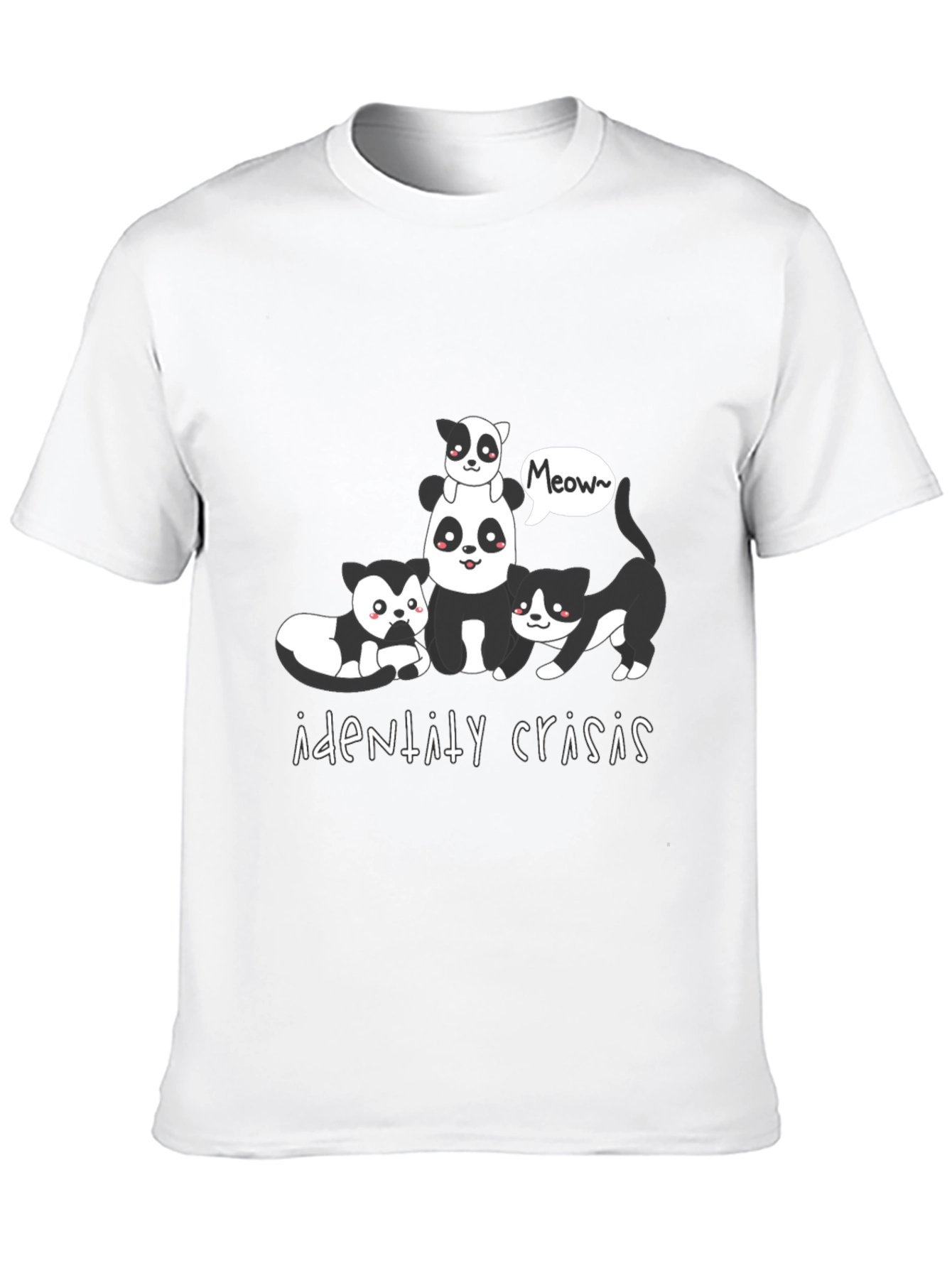 Identity Crisis Panda and Cat Graphic Tee