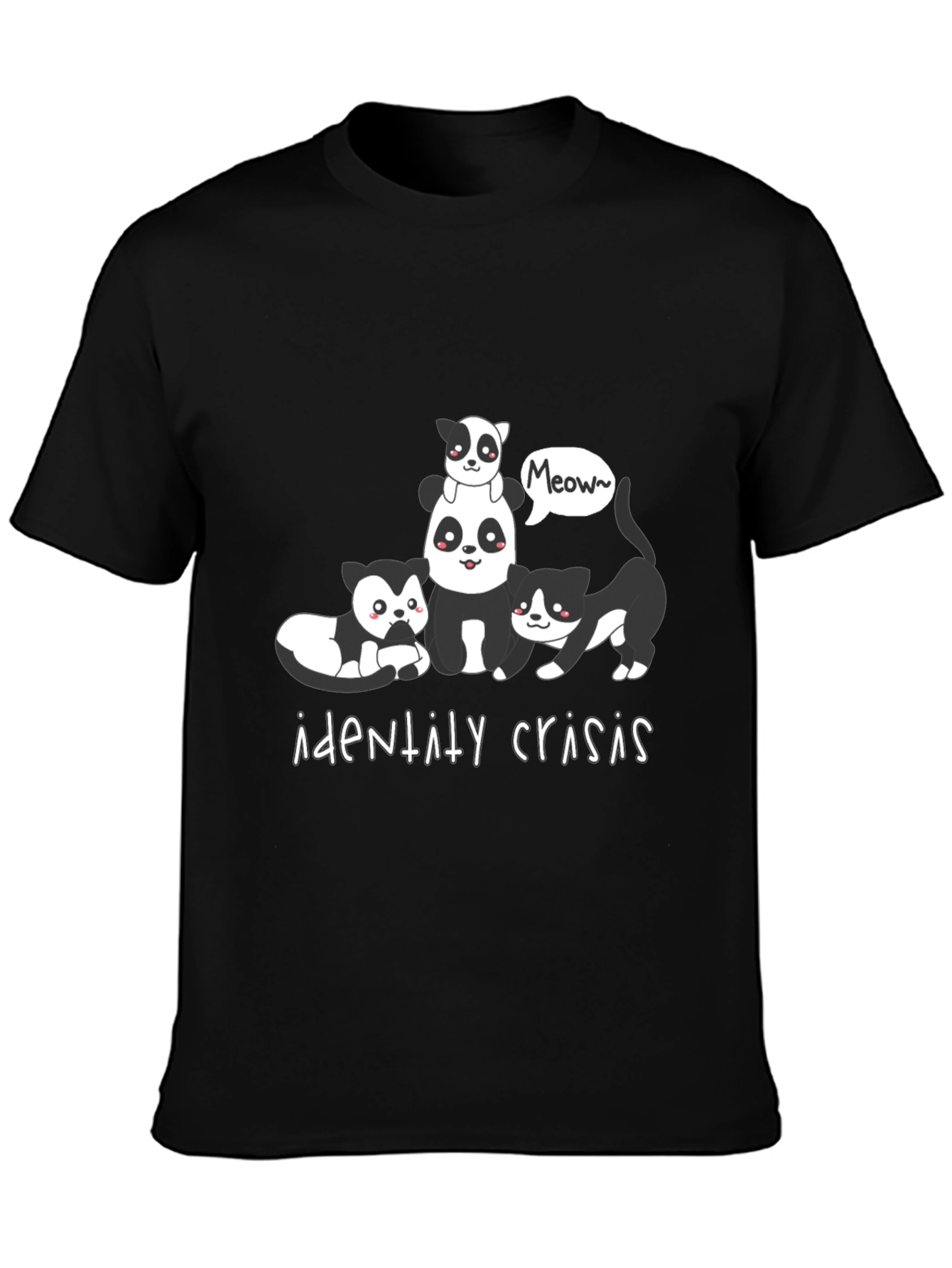 Identity Crisis Panda and Cat Graphic Tee