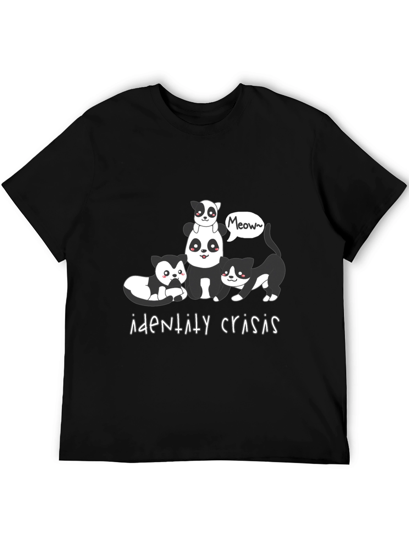 Identity Crisis Panda and Cat Graphic Tee
