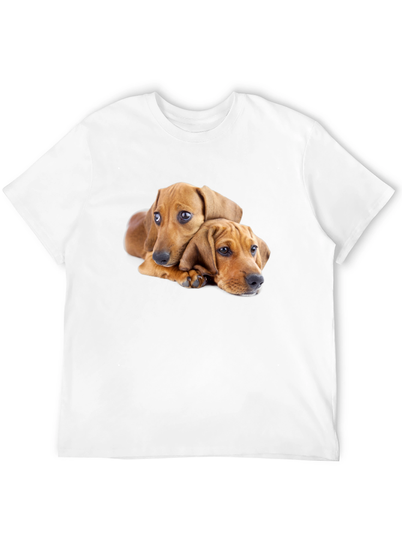 Cute Puppies Graphic Black T-Shirt