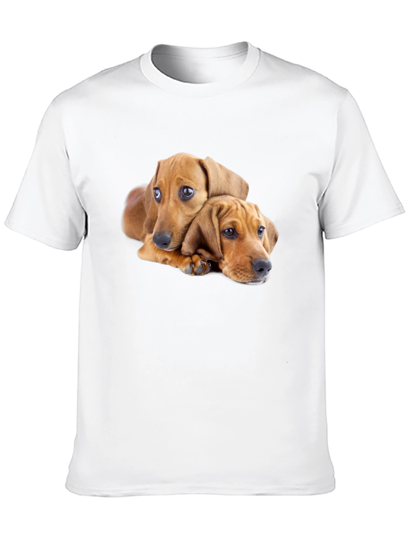 Cute Puppies Graphic Black T-Shirt