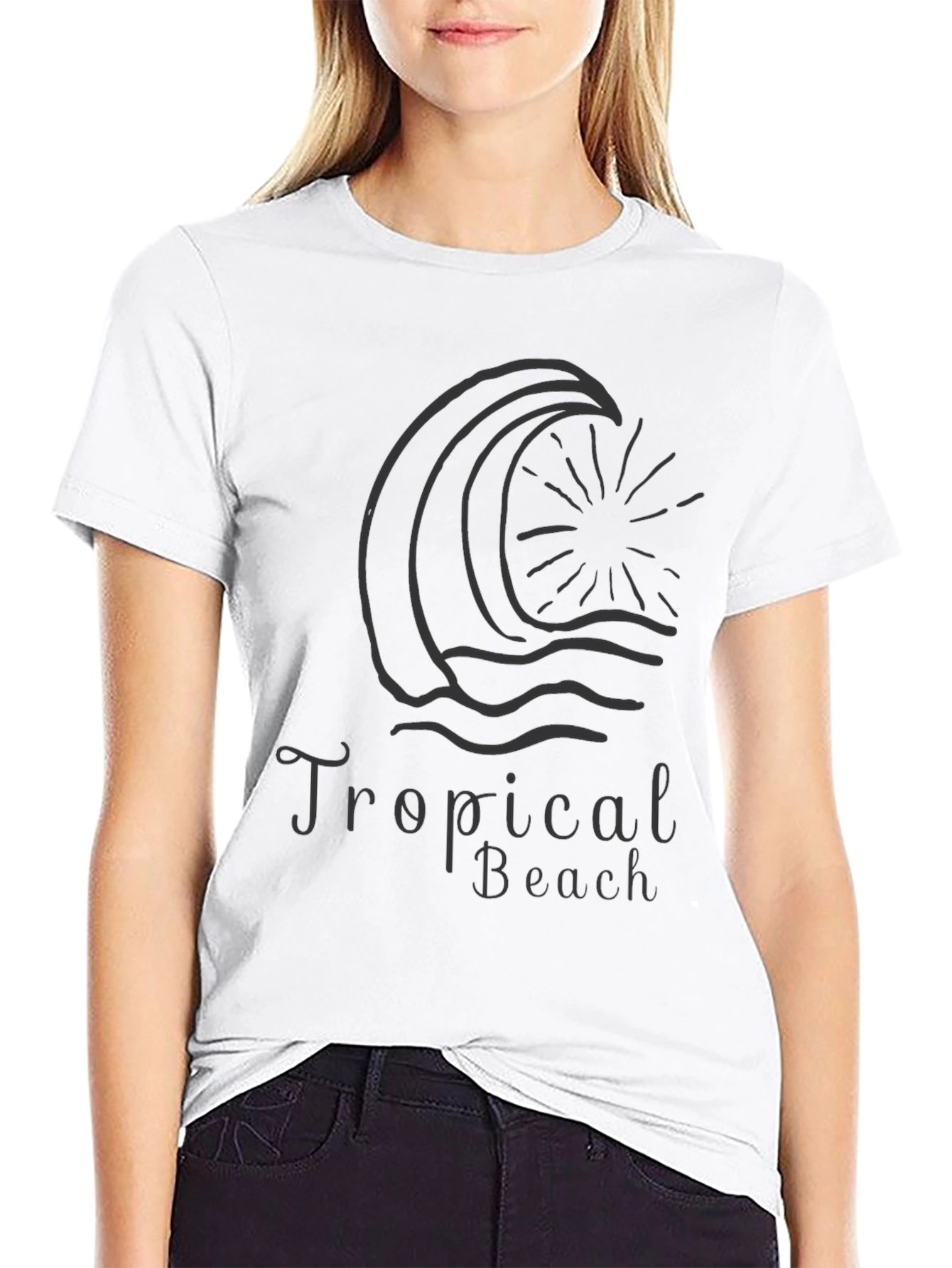 Tropical Beach Wave Graphic T-Shirt