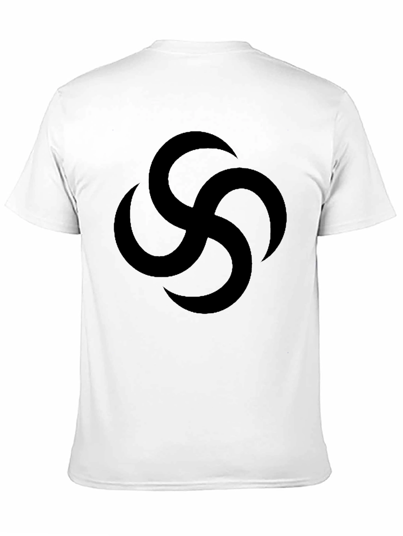 Black Graphic Tee with Abstract Swirl Design