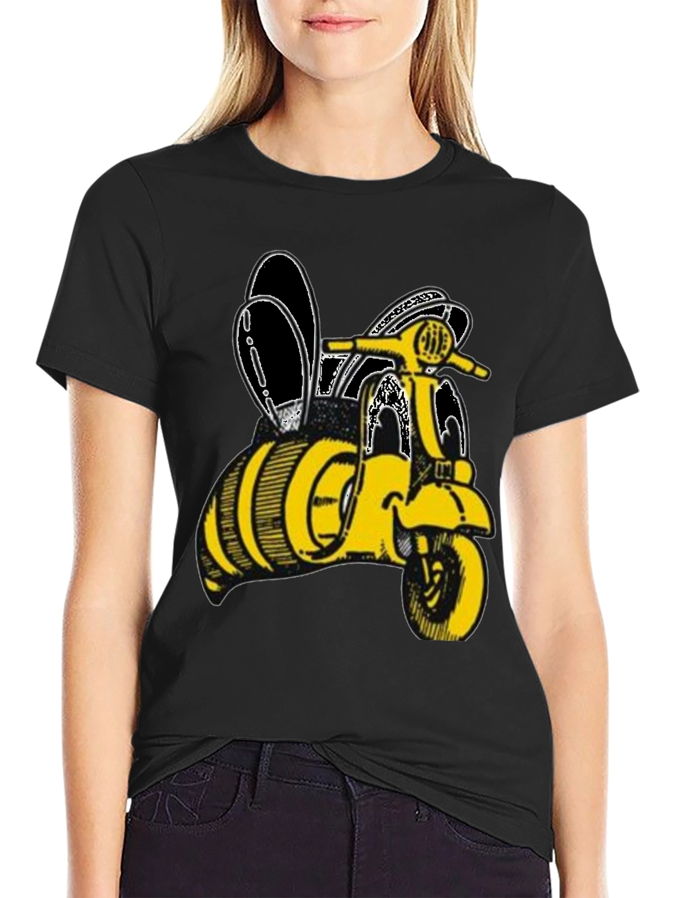 Bee Vespa Black T-Shirt