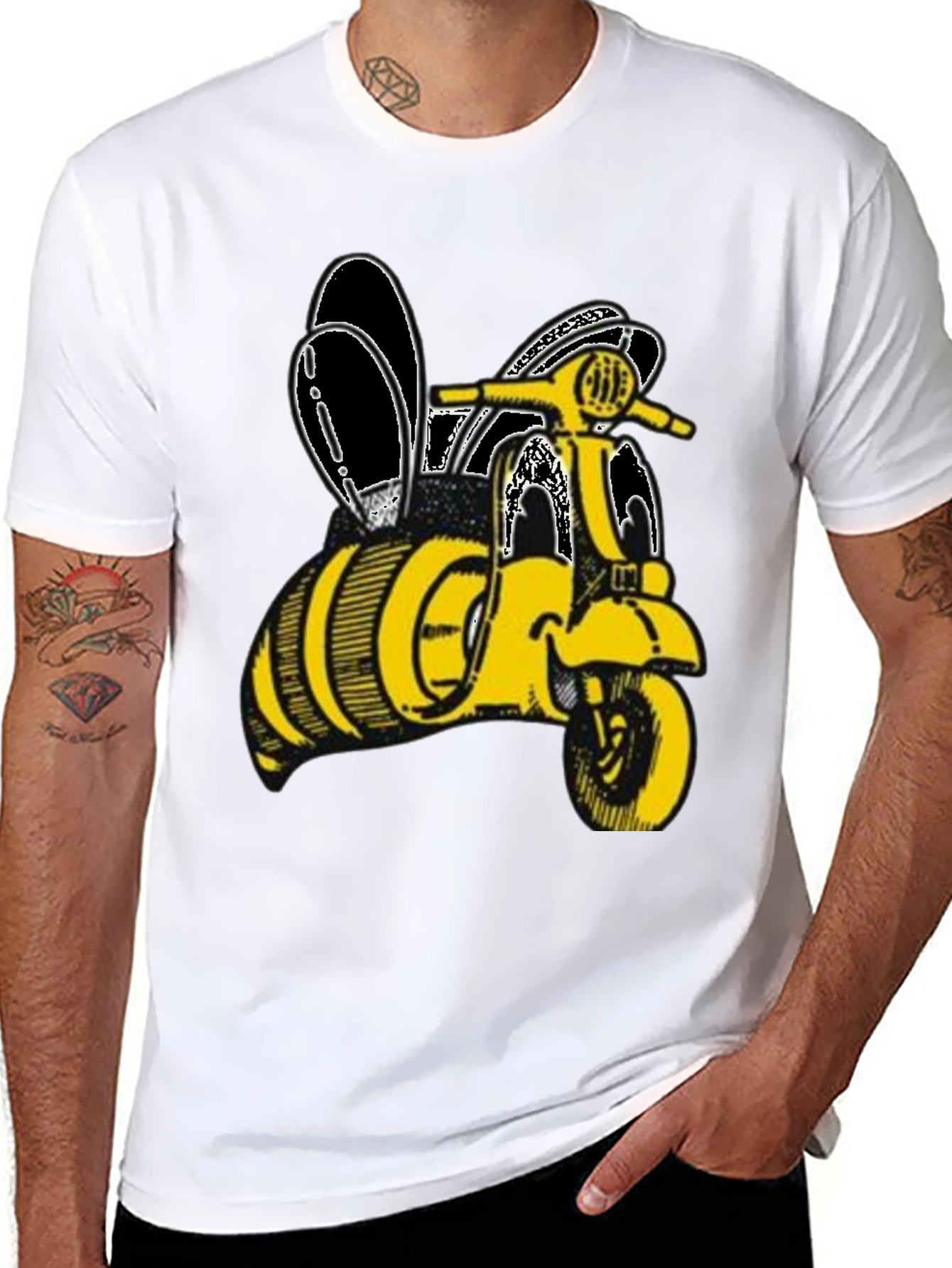Bee Vespa Black T-Shirt