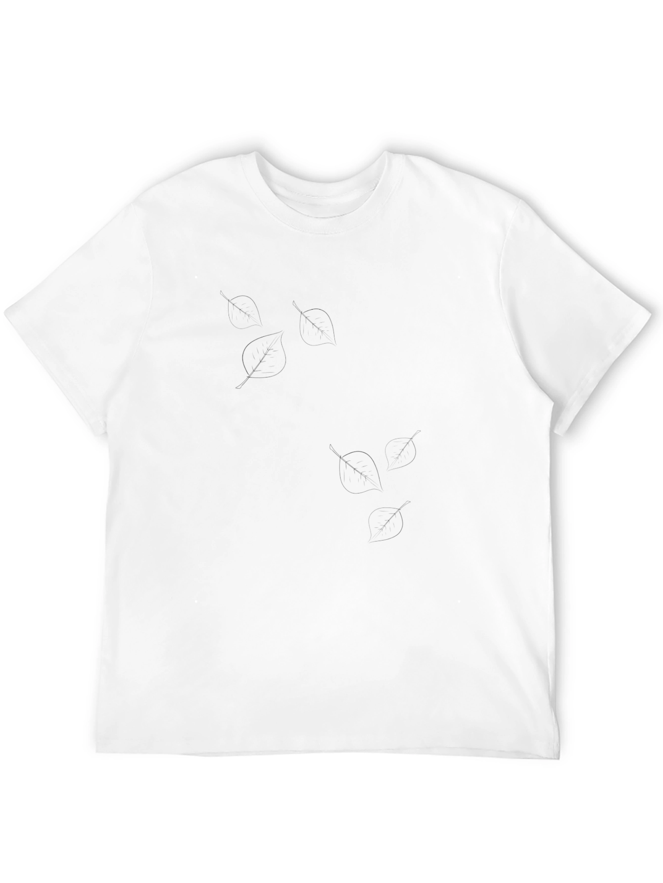 Minimalist Black T-Shirt with Subtle Leaf Design