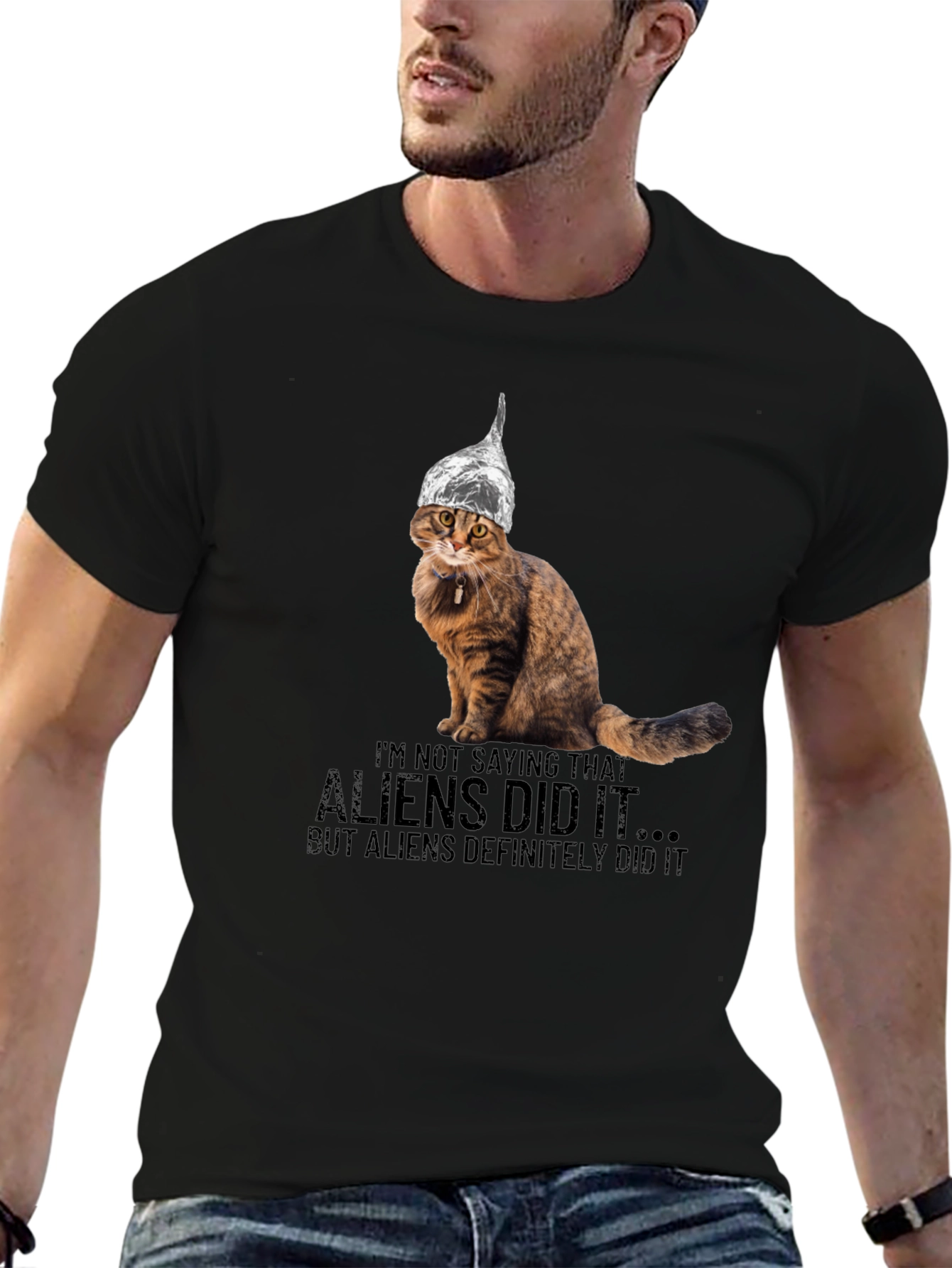 Aliens Did It Cat T-Shirt