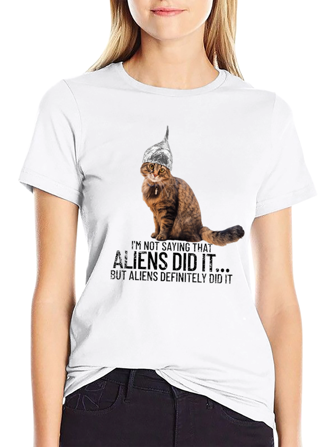 Aliens Did It Cat T-Shirt