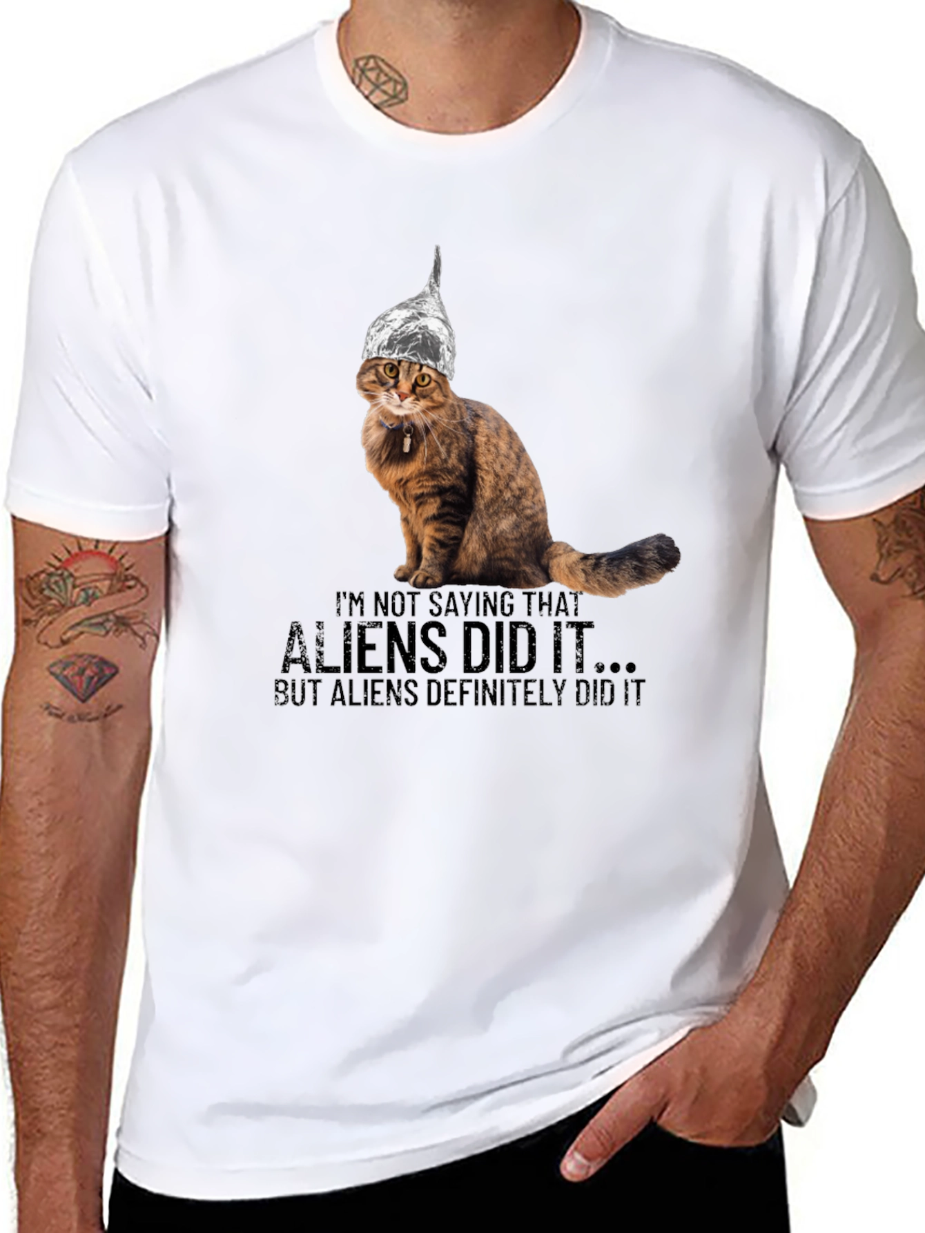 Aliens Did It Cat T-Shirt