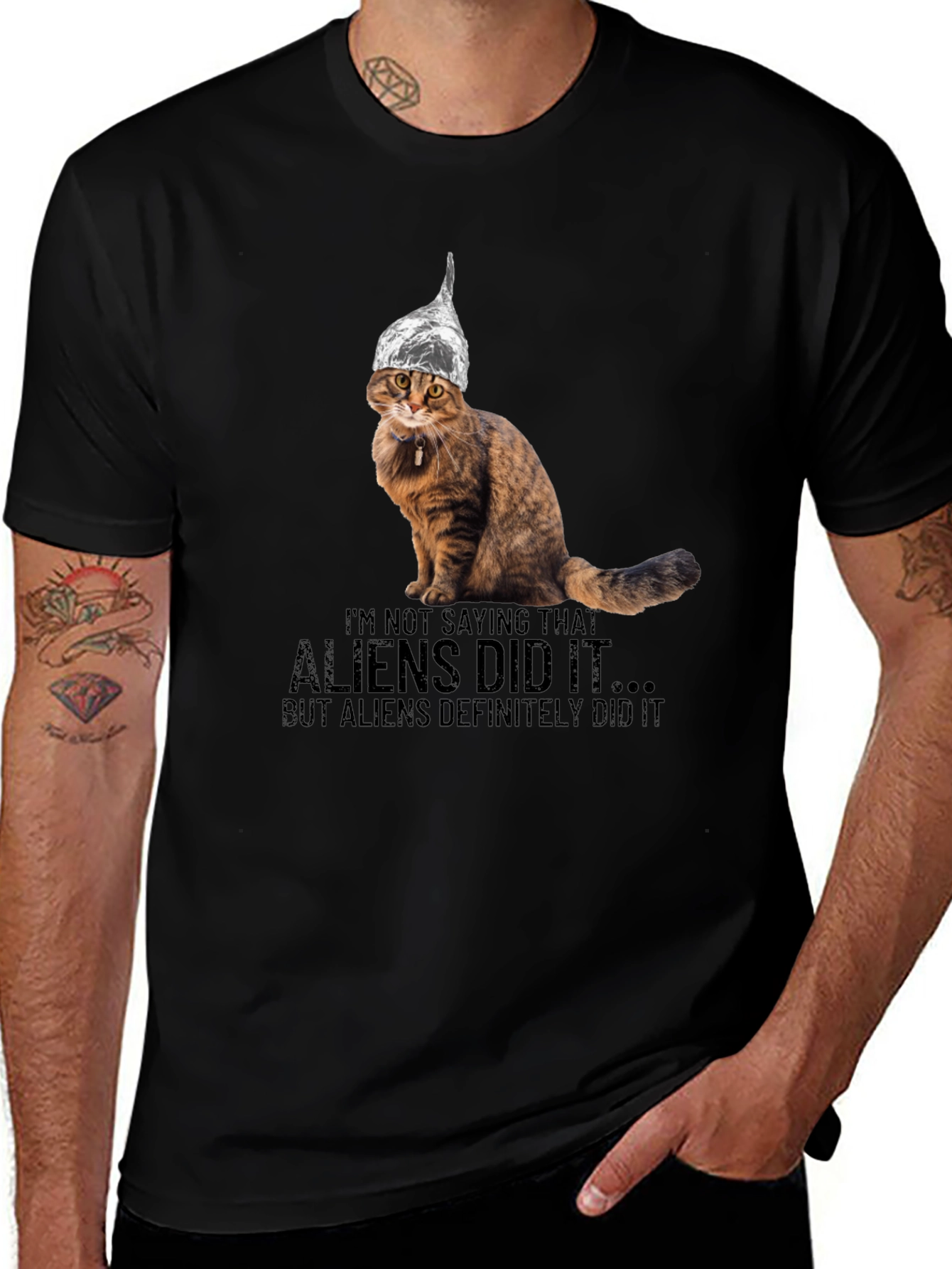 Aliens Did It Cat T-Shirt