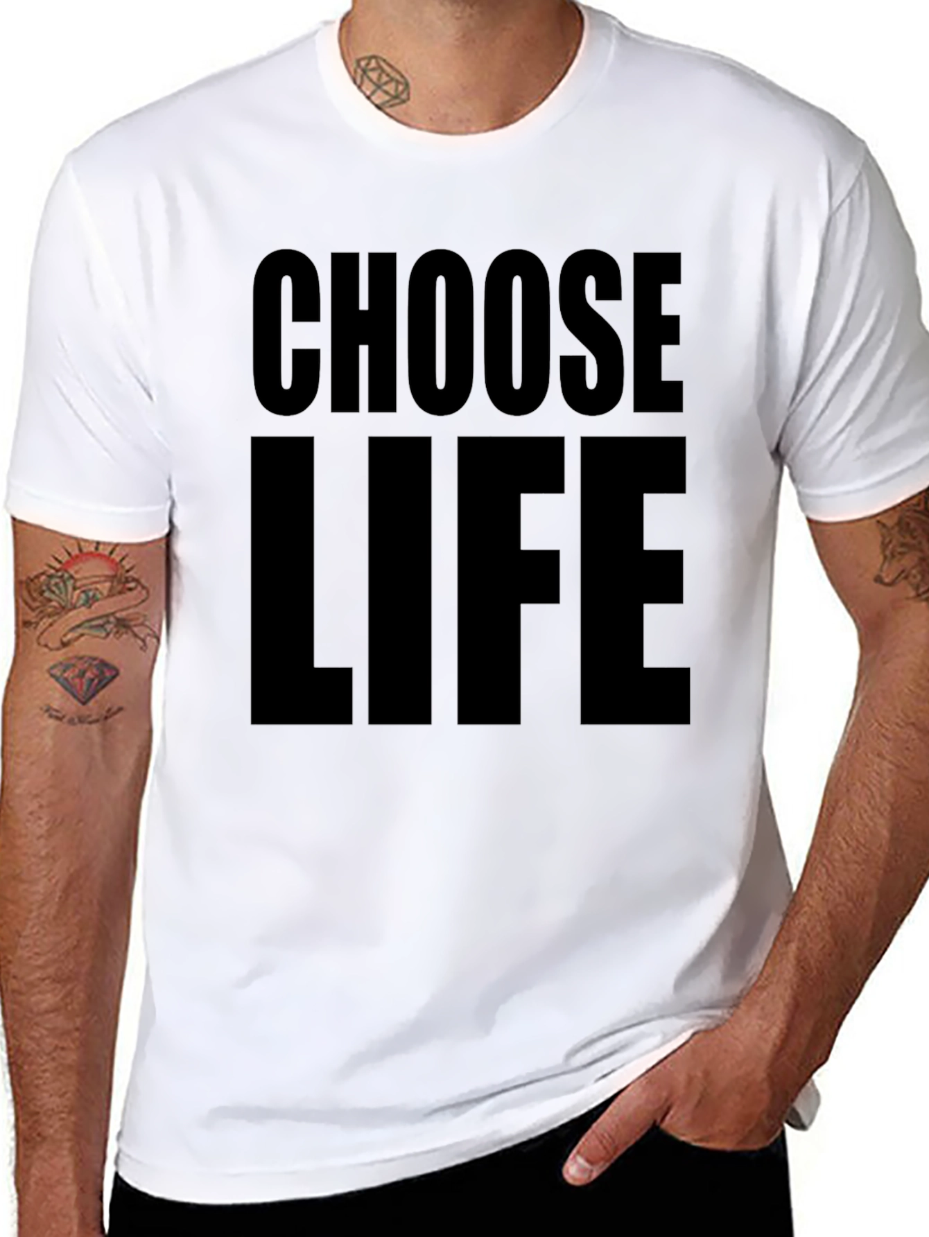 Choose Life Graphic Tee - Black Cotton T-Shirt