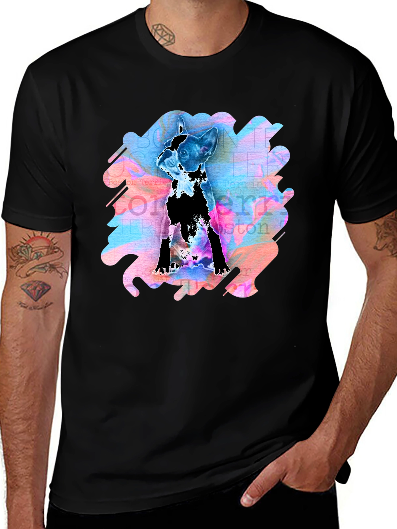 Boston Terrier Art T-Shirt - Unique Dog Lover Gift
