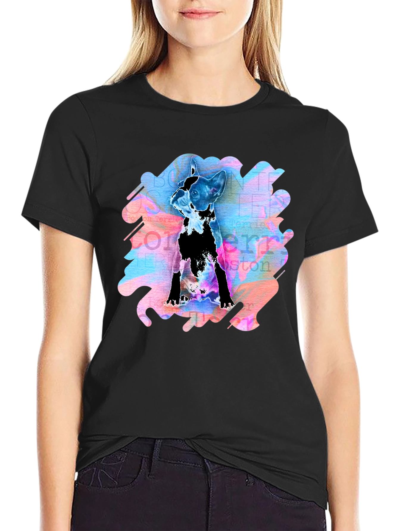 Boston Terrier Art T-Shirt - Unique Dog Lover Gift